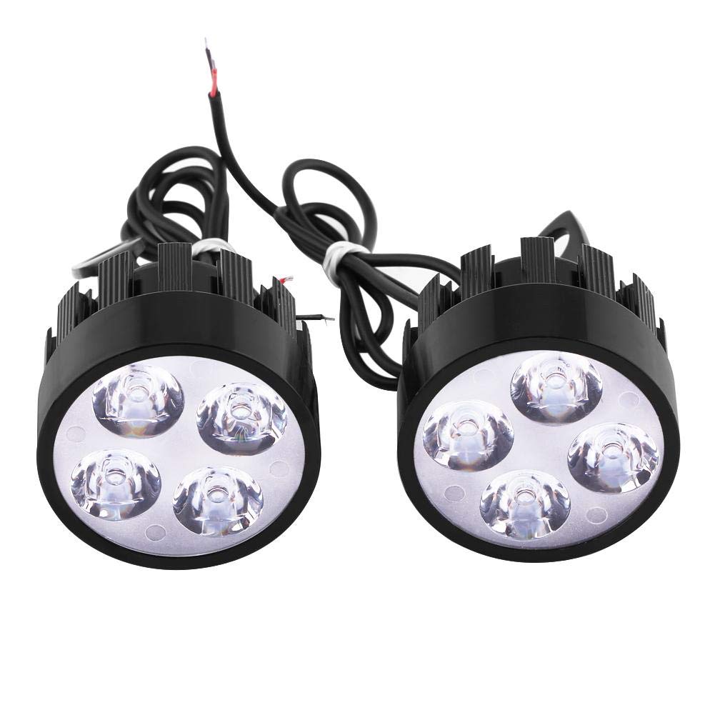 Universal 12V LED Motorcycle Spotlights - 1 Pair Waterproof Driving Fog Lights for Bikes & Scooters | Auxiliary Headlights for Night Riding & Off-Road Adventures