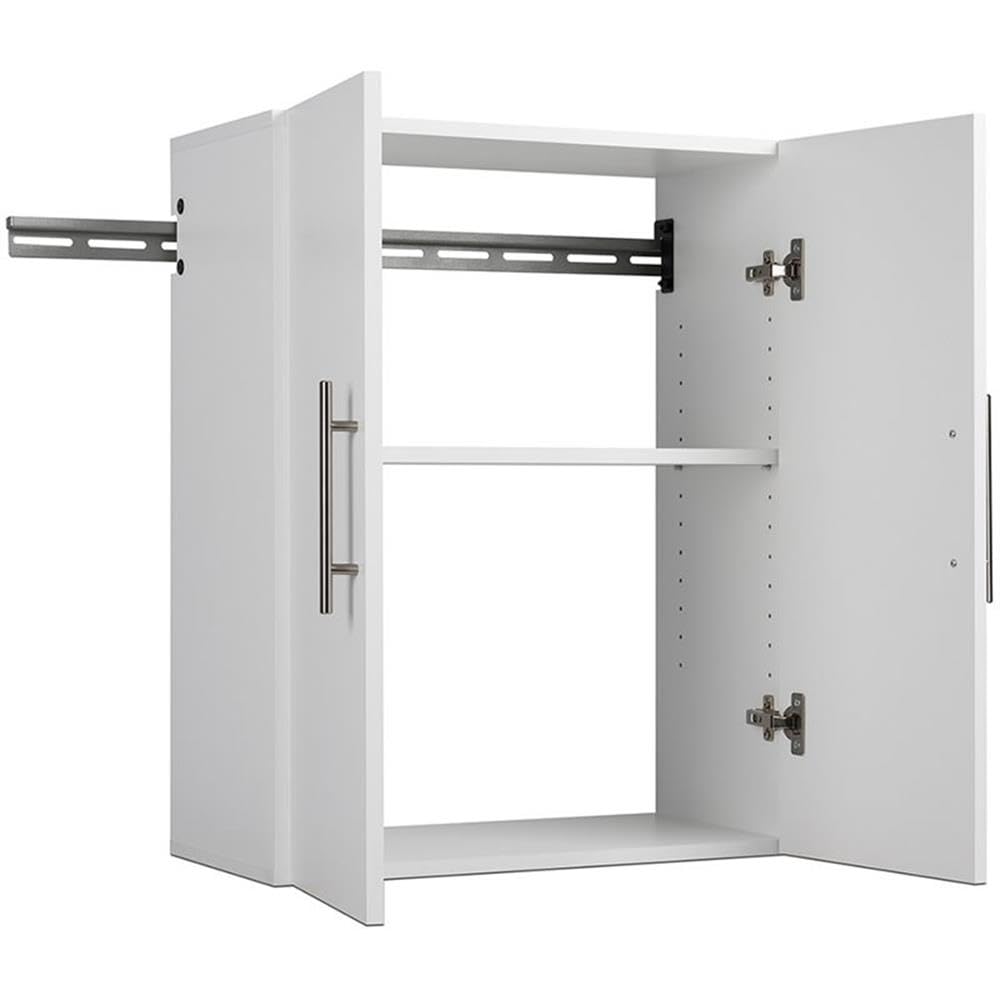 White Wall Mounted Garage Cabinet Set - 2 Piece for Home Storage