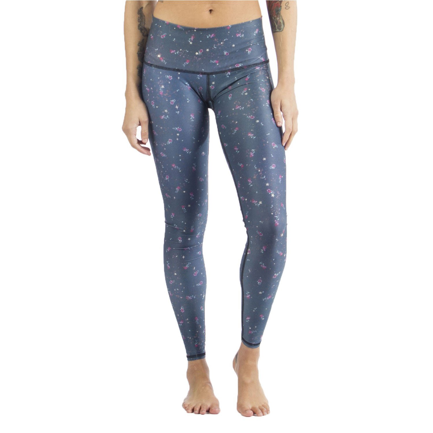 Teeki Women's Hot Pants & Leggings - Floral Pixie Rose Print Yoga Pants for Workout, Running & Lounge Wear