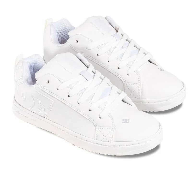DC Court Graffik XWWW Skate Shoes for Men - White & Black Casual Sneakers for Skateboarding, Streetwear & Everyday Comfort