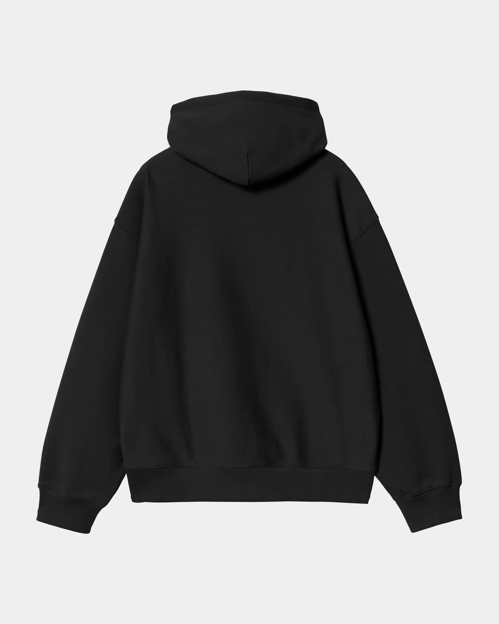 Black Hooded Label Script Sweatshirt - Cozy Pullover Hoodie for Men & Women | Perfect for Casual Wear, Street Style & Loungewear