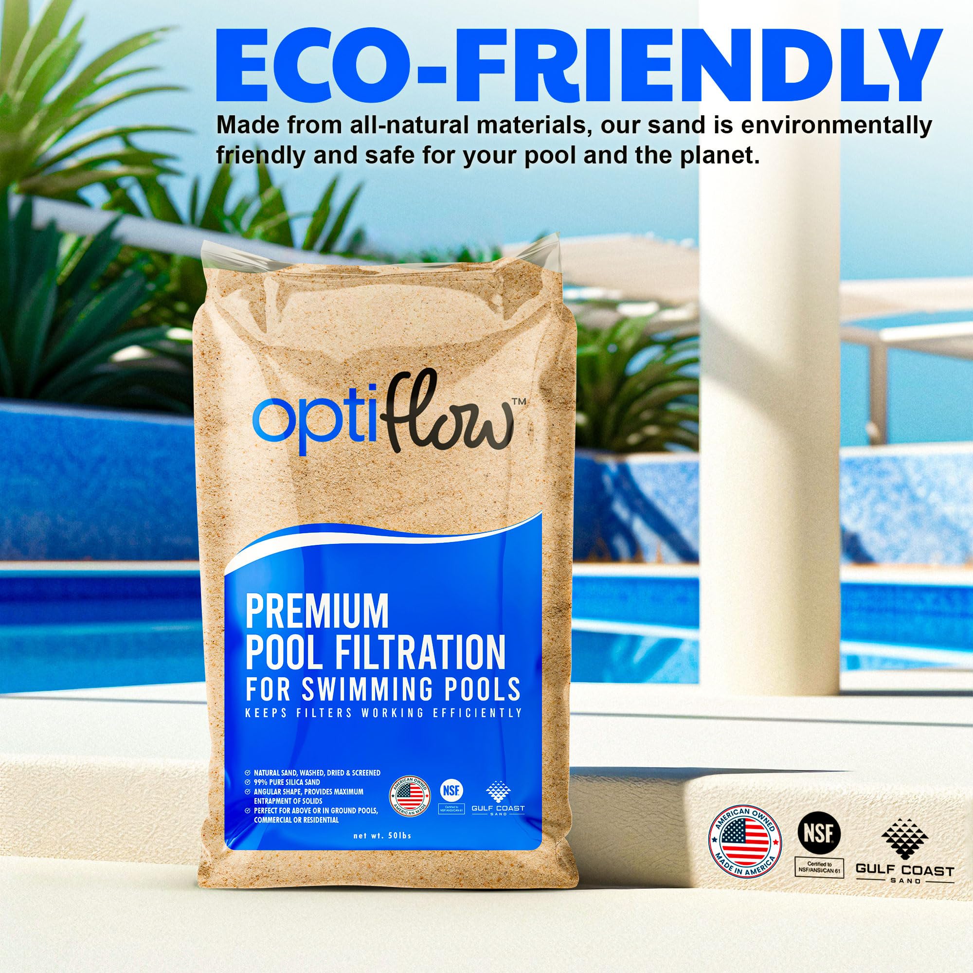 50lb Premium Pool Filter Sand - High Purity Silica for In-Ground & Above Ground Pools | Residential & Commercial Use | 3 Pack | Perfect for Crystal Clear Water & Low Maintenance Pool Care