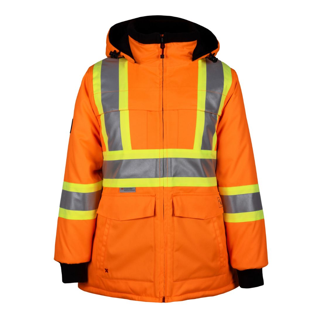 P&F Women's High Visibility Winter Work Parka PF400 - Orange Reflective Safety Jacket for Cold Weather Construction, Road Work & Outdoor Winter Jobs