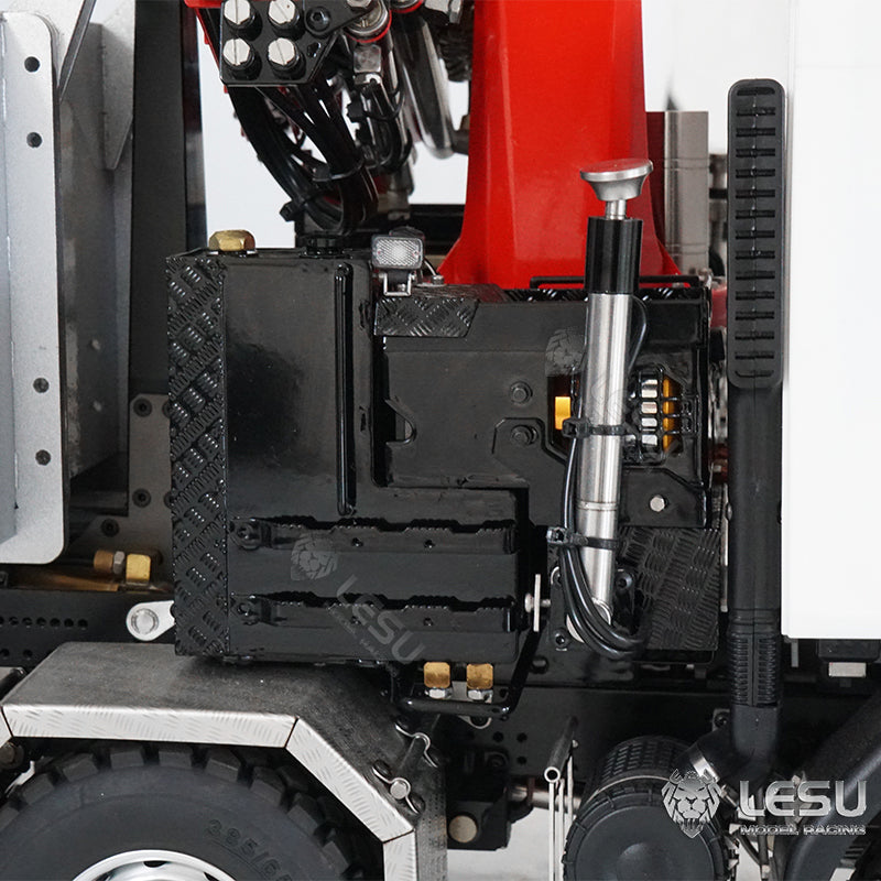 2-Speed LESU Remote Control Hydraulic Roll On/Off Dumper Crane - 1/14 Scale RC Tipper Truck with Locking Differential, Metal 8x8 Chassis & Gearbox - Perfect for Construction Site Simulation & RC Truck Enthusiasts