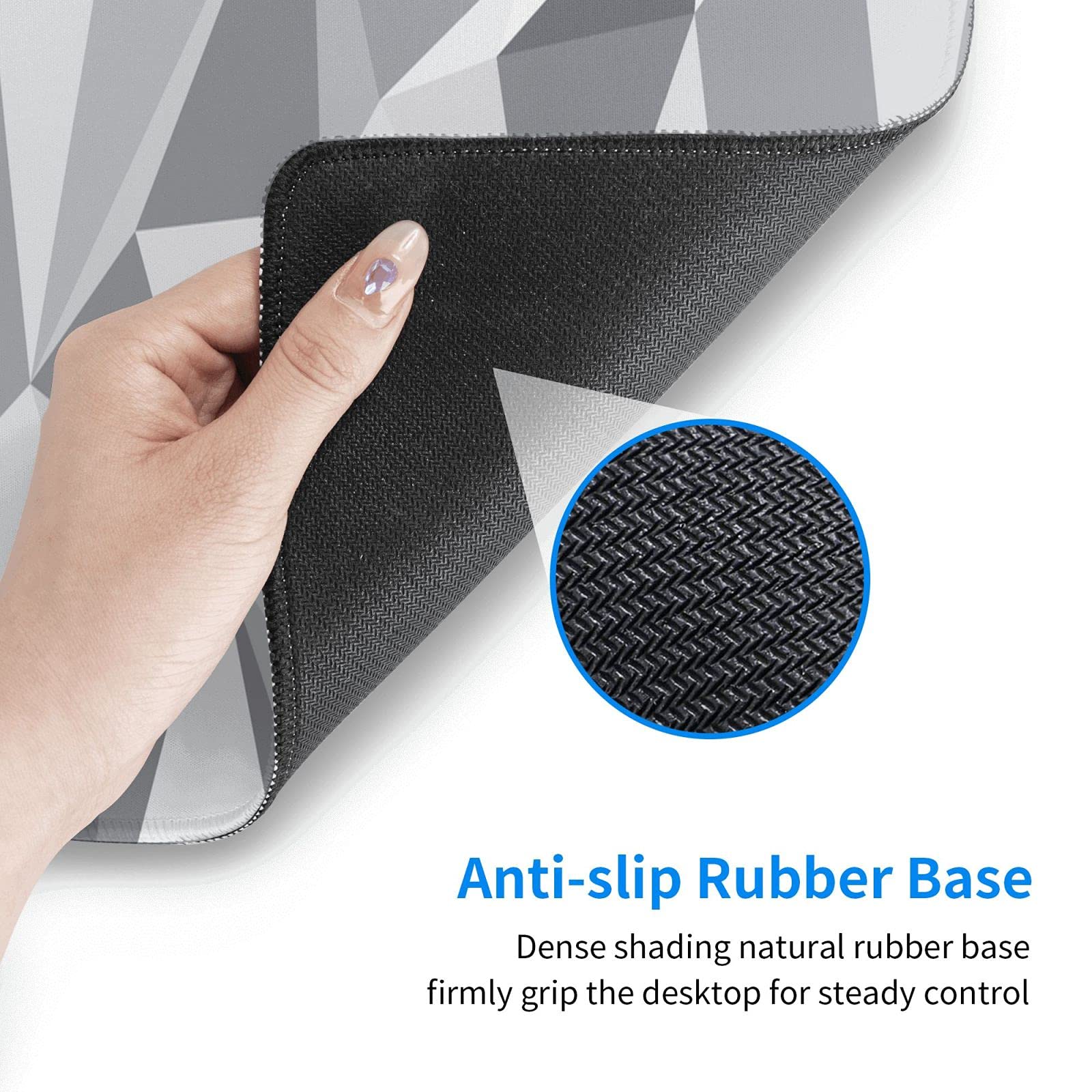 Premium Large XL Gaming Mouse Pad - Non-Slip Gray Geometric Design Extended Desk Mat for PC, Laptop & Office Work | Perfect for Gamers, Programmers & Home Office Decor Accessories