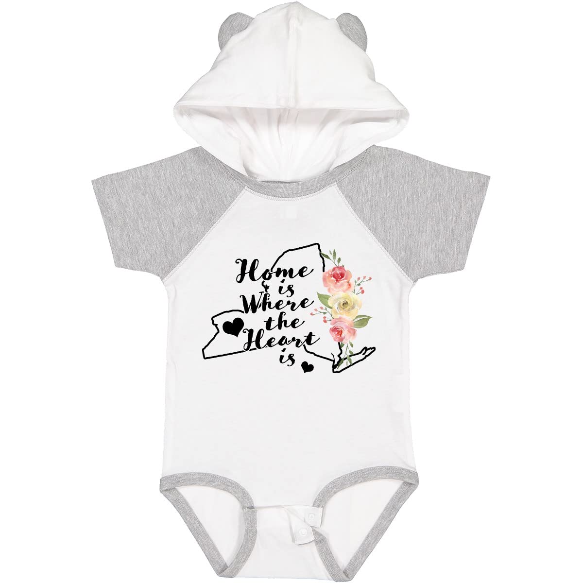 Inktastic New York Home is Where The Heart is Watercolor Baby Bodysuit - Soft Cotton Infant Onesie for Newborns, Baby Showers & Family Photos