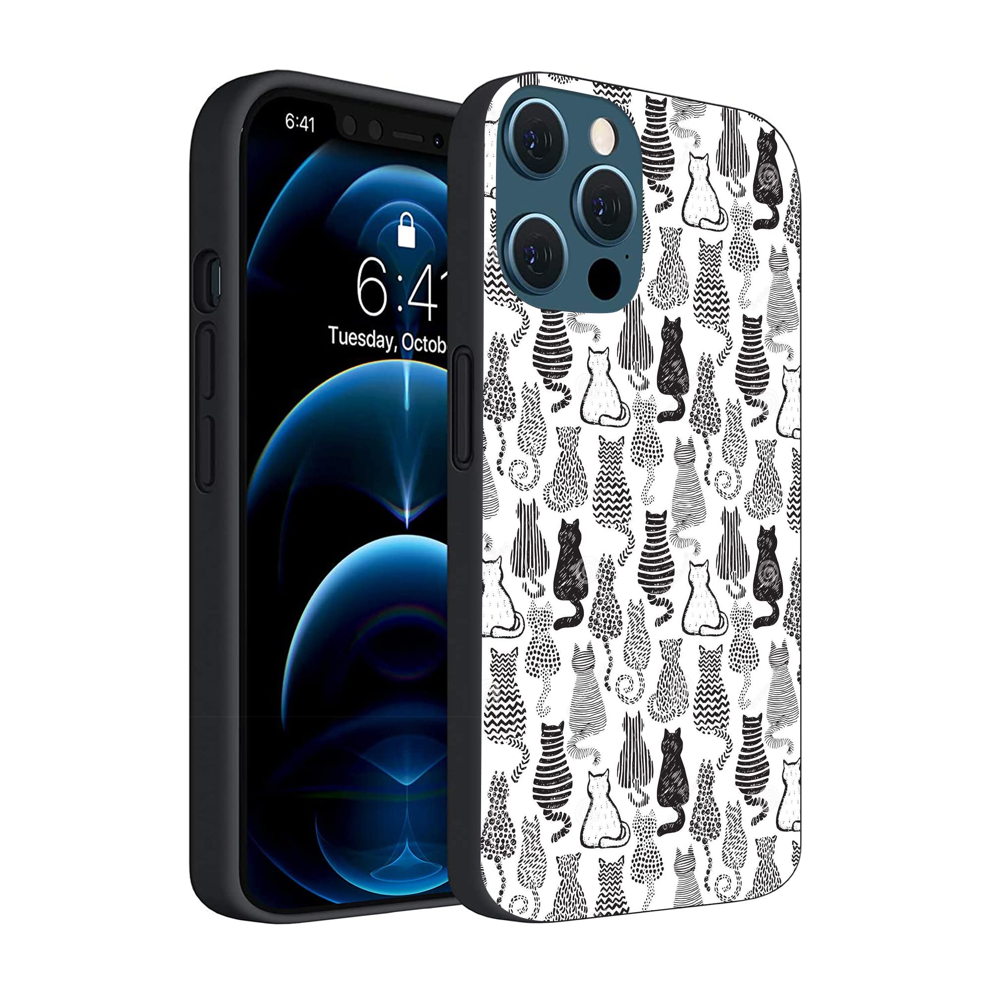 Cute Cat Phone Case for iPhone 12/12 Pro - Soft TPU Slim Shockproof Protective Case for Women & Girls | Perfect Gift for Cat Lovers, Daily Use & Travel Protection