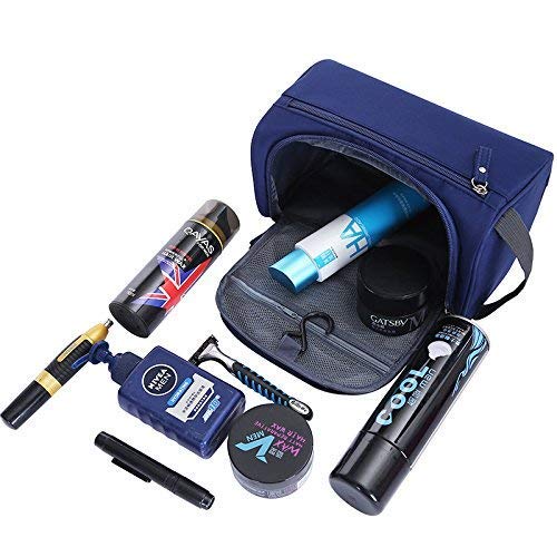 Waterproof Travel Toiletry Bag for Men & Women - Hanging Shower Organizer with Hook for Bathroom Essentials, Makeup, Cosmetics (Blue) | Perfect for Camping, Gym, Business Trips & Vacation Packing