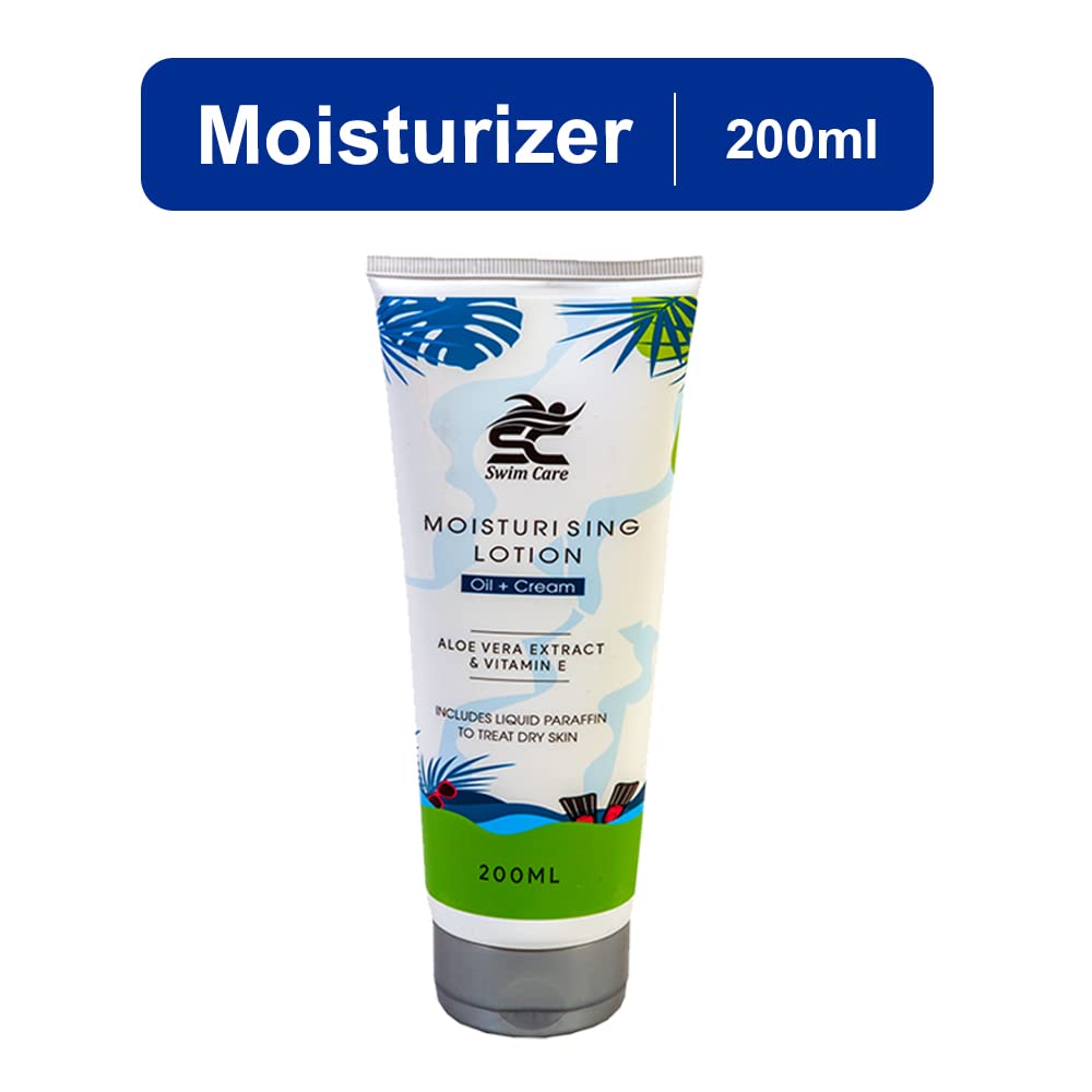 SWIMCARE Deep Hydrating Body Lotion for Dry Skin - 200ml Moisturizer with Shea Butter & Vitamin E | Post-Swim, Shower & Daily Skin Care