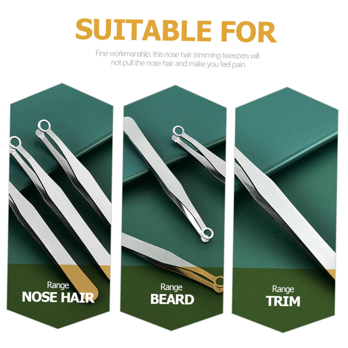 4 Pack Stainless Steel Round Nose Hair Clippers for Men - Professional Nasal Hair Trimmer & Facial Grooming Tool - Safe Nose Hair Removal Sticks for Personal Care & Travel Grooming Kit