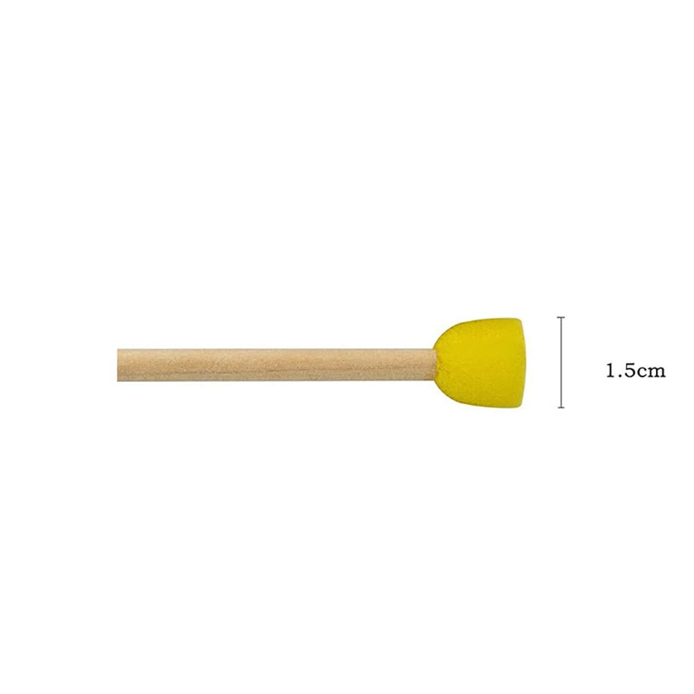 40 Pcs 1.5cm Round Foam Paint Brushes with Wood Handle - Kids Art Sponges, Acrylic Painting & Wood Staining Sponges - Perfect for DIY Crafts, Home Decor & School Art Projects