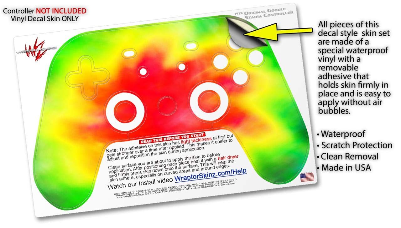 Stadia Controller Skin Decal Wrap - Tie Dye Design for Gaming