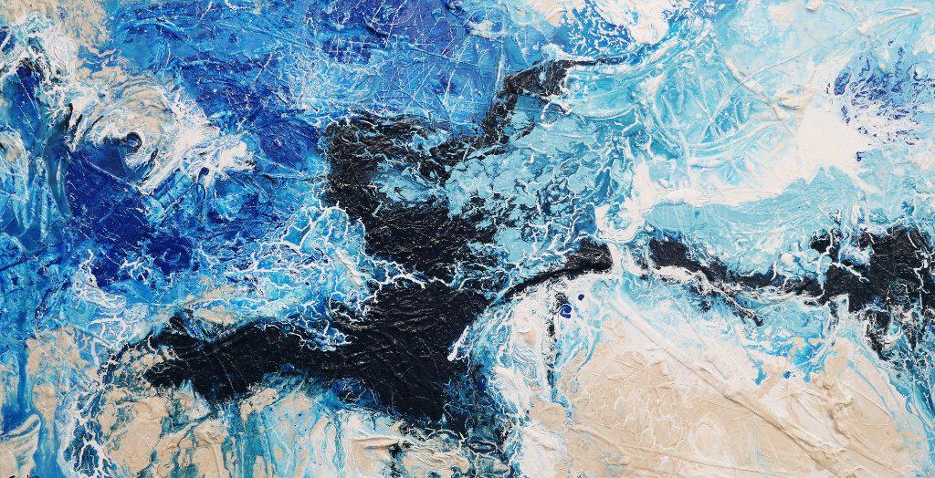 Abstract Blue Wall Art - Modern Home Decor for Living Room, Bedroom & Office - Inspirational Canvas Painting for Stylish Interiors