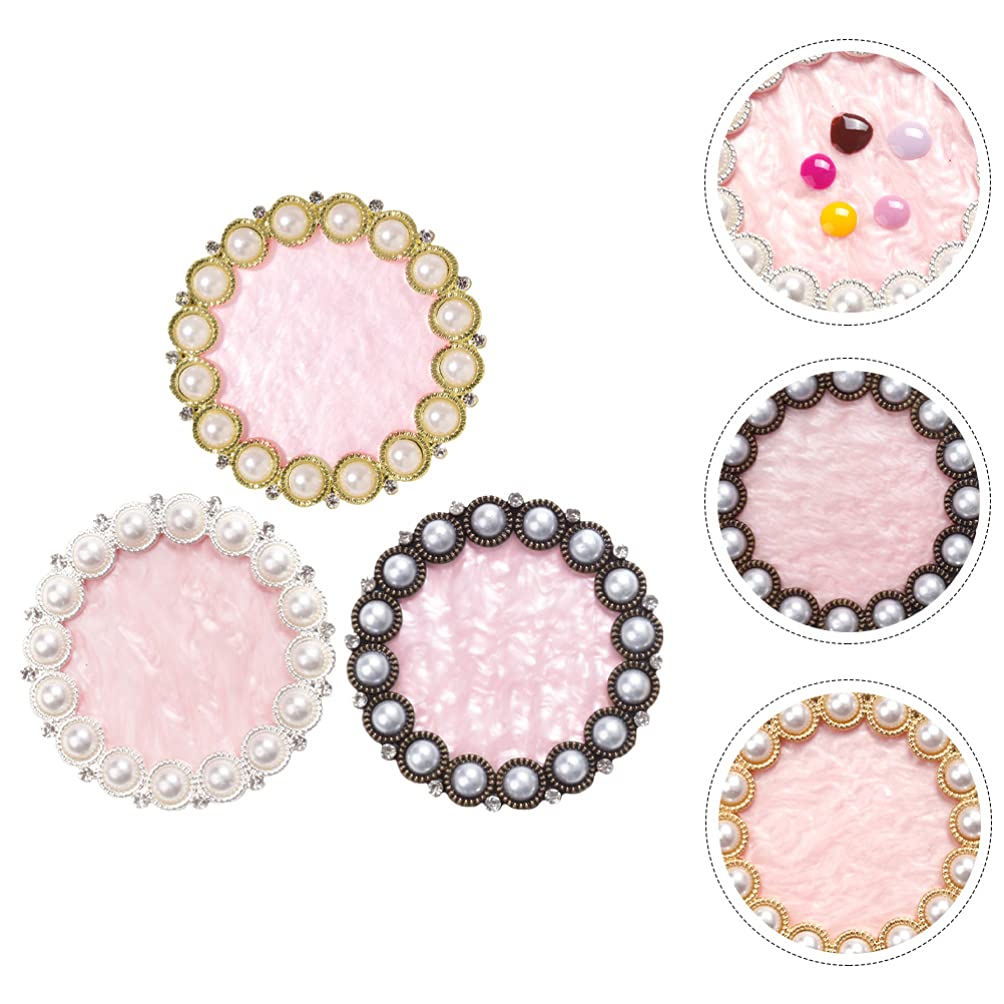 Beaupretty 3Pcs Nail Pigment Palette Set - Pearl Bead Nail Art Display Tray with Polish Drawing Frame for Professional & Home Salon Use | Perfect for Nail Tip Samples, Manicure Practice & Nail Art Showcase