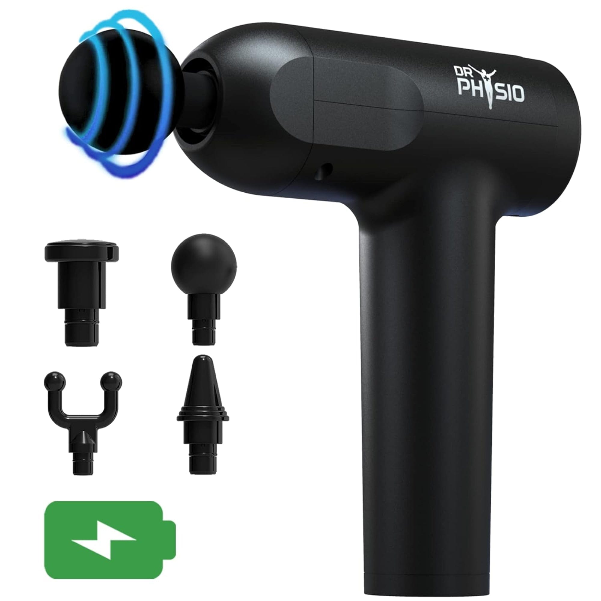 Dr Physio USA Supervolt Go Gun 1023 Pro - Rechargeable Cordless Percussion Massage Gun for Muscle Recovery & Pain Relief - Portable Deep Tissue Massager for Athletes, Gym Workouts & Home Use