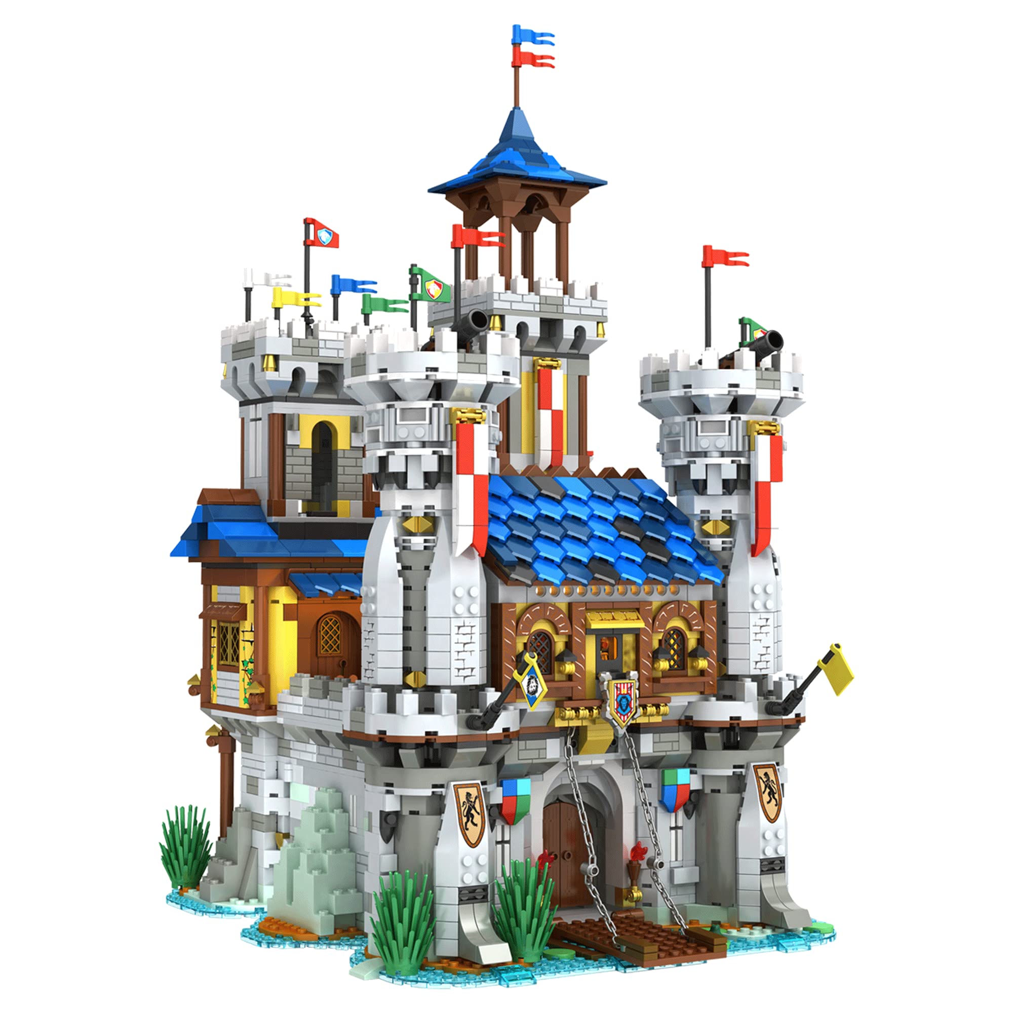 Reobrix 66006 European Century Golden Lion Castle Building Blocks Set - 2722 PCS Medieval Castle Model Kit for Adults & Kids, Creative DIY Gift for Birthday Christmas - Perfect for Home Decoration, Collectors & STEM Learning