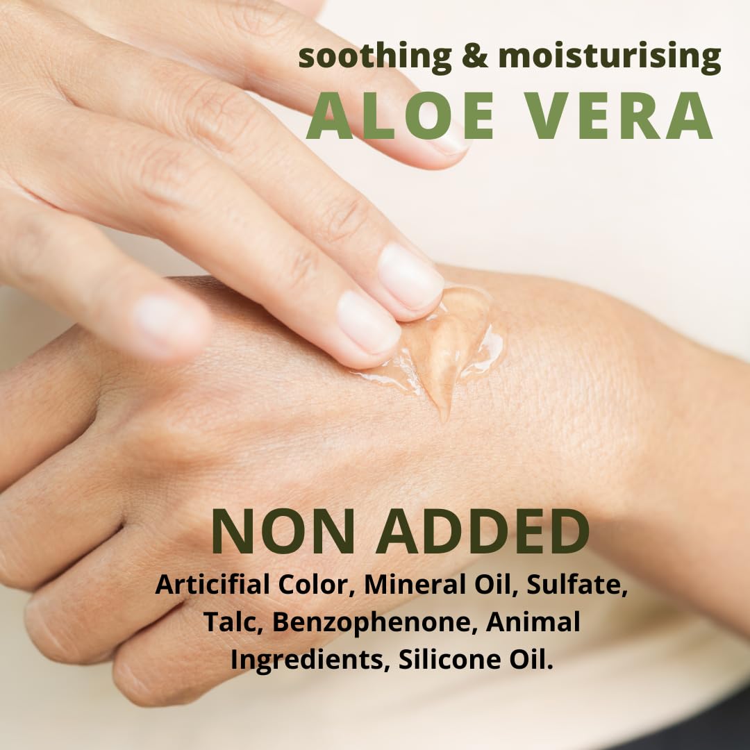 Wildflower Essentials 100% Pure Aloe Vera Gel - Unscented Natural Moisturizer for Face, Skin, Hair & Body Care (3.5oz/100g) | Soothes Sunburn, Hydrates Dry Skin & Promotes Hair Growth