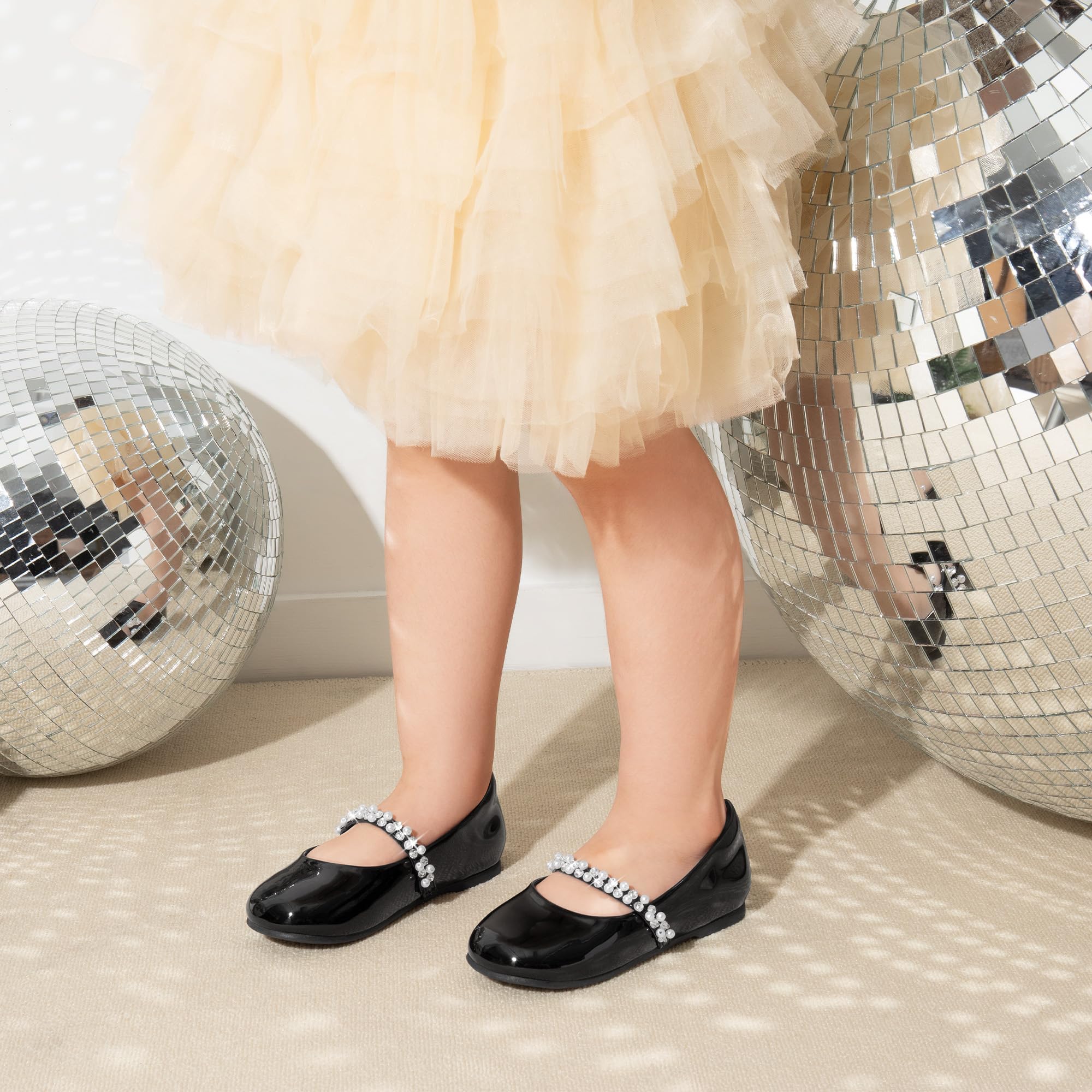 DREAM PAIRS Girls Mary Jane Dress Shoes - Ballet Flats for Toddler, Little Kid & Big Kid - Comfortable & Stylish for Wedding, Party, School & Special Occasions