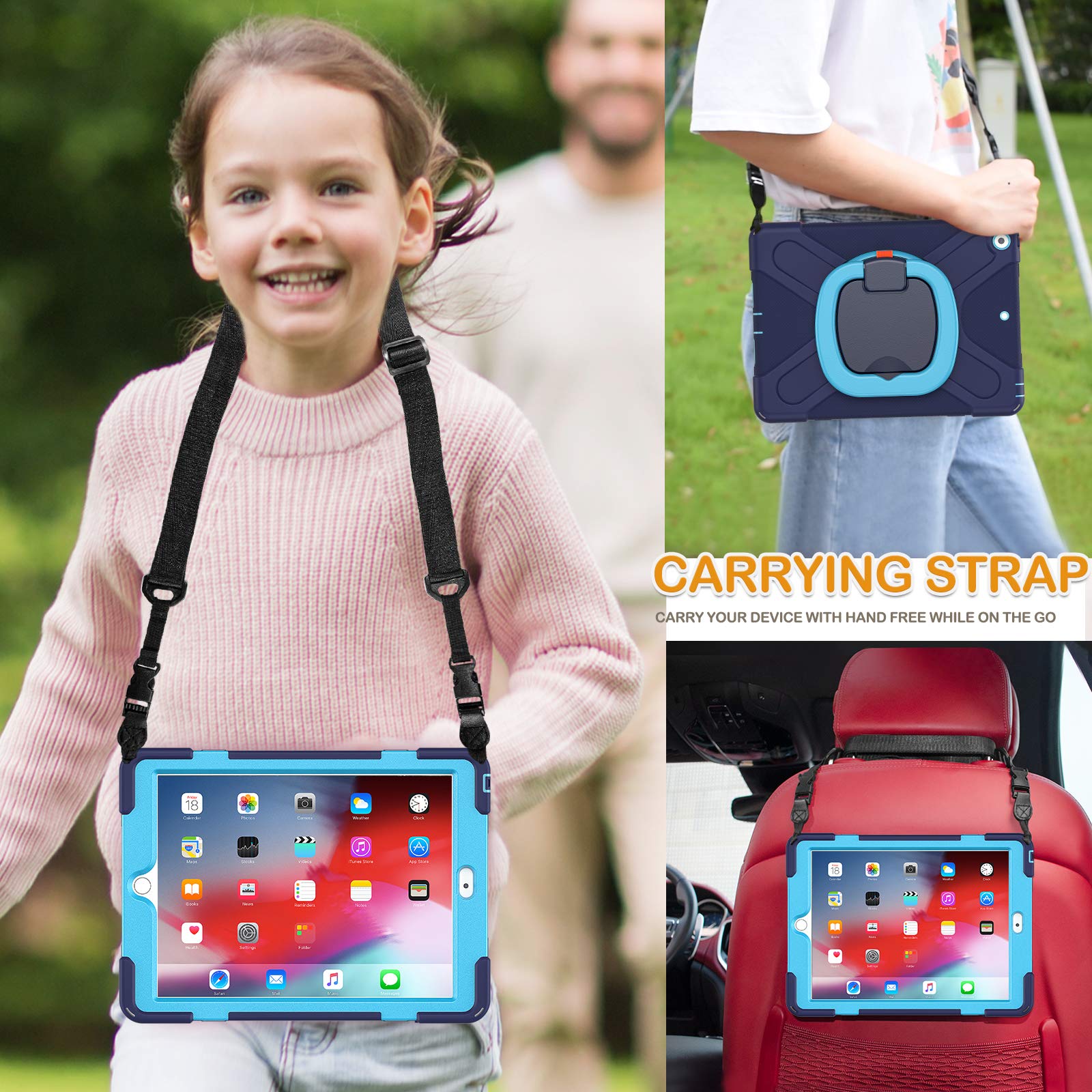 BRAECN Rugged Kids Friendly iPad Case for 9th/8th/7th Generation 10.2