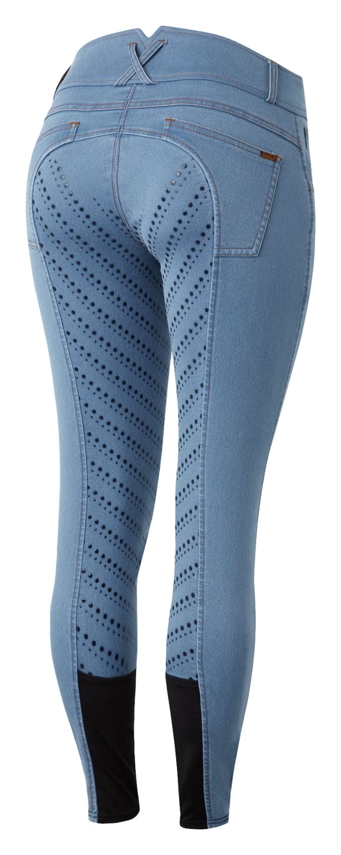 HORZE Women's Denim Full Seat Breeches - Equestrian Riding Pants for Horseback Riding & Show Jumping