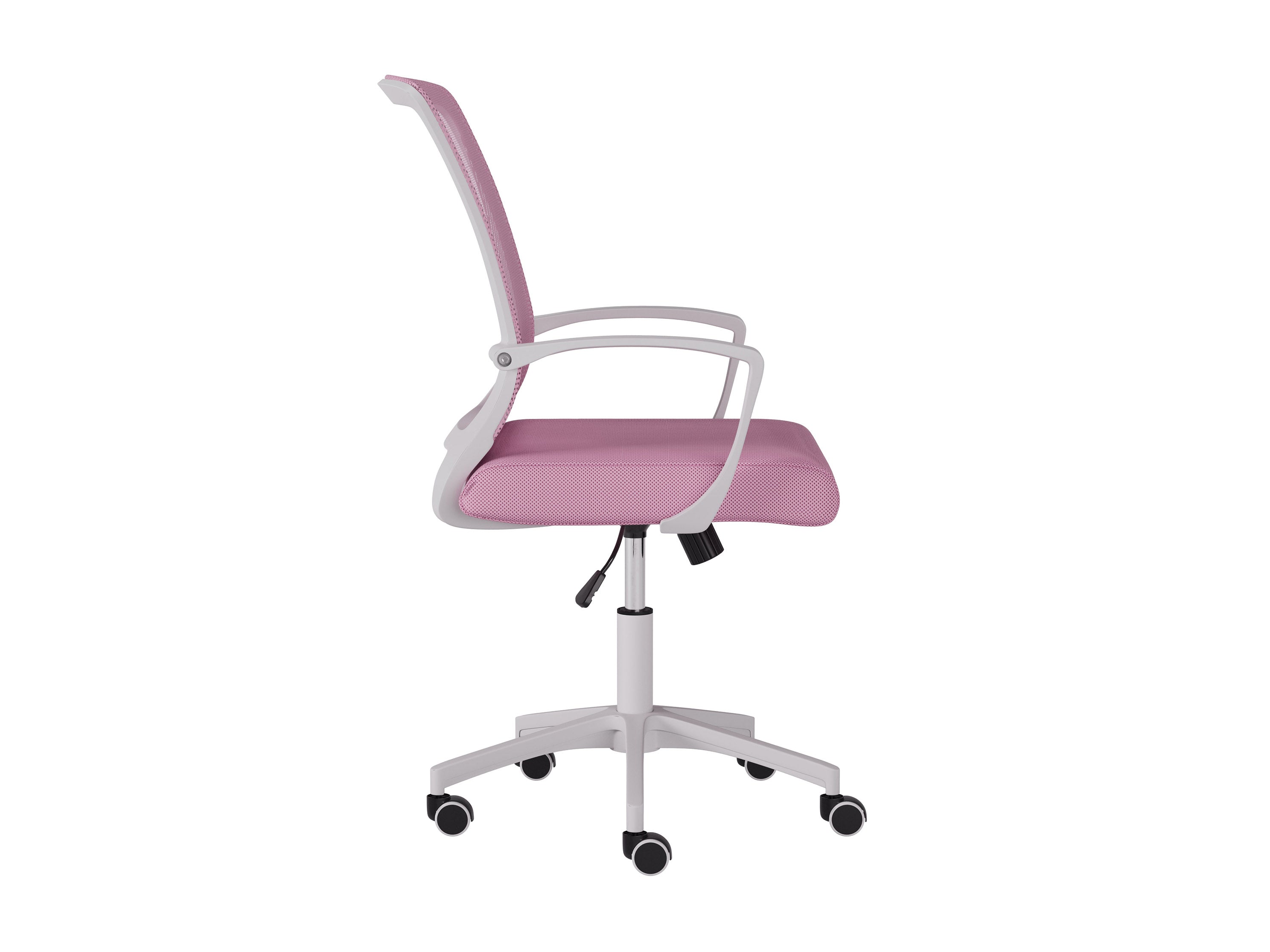 Ergonomic Pink and White Mesh Office Chair with Lumbar Support - Adjustable Height Swivel Task Chair for Home Office, Gaming, and Workspace Comfort