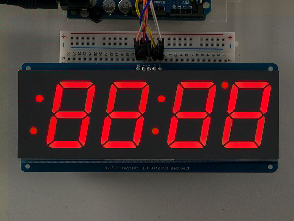 Adafruit 1.2 Inch 4-Digit 7-Segment I2C Backpack Display - Red LED for Arduino, Raspberry Pi & DIY Electronics Projects