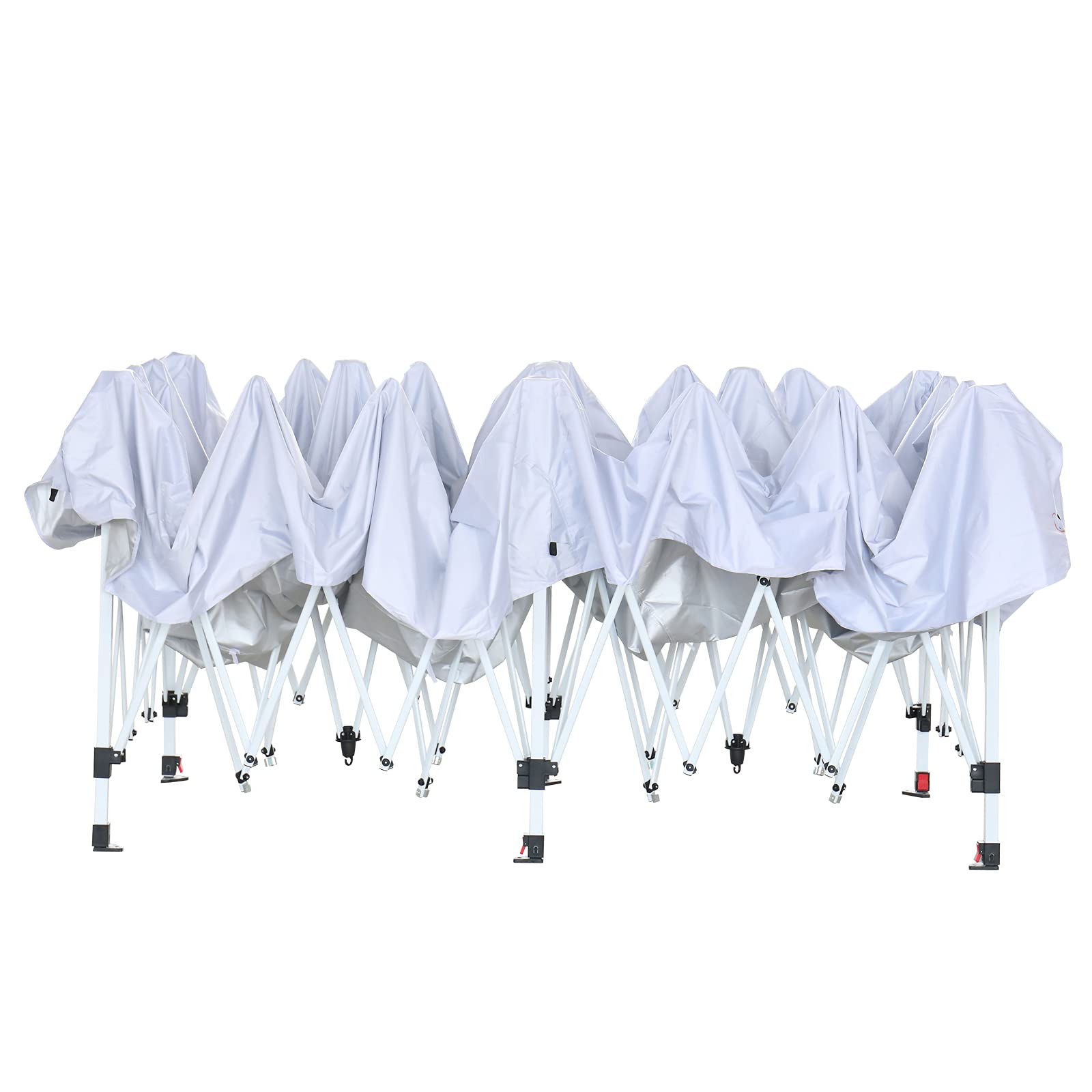 VINGLI 10x20 Pop Up Canopy Tent with Sidewalls & Wheeled Carry Bag - Portable Screen Gazebo with Netting for Outdoor Camping, Backyard Parties, Beach Picnics & Tailgating (White)