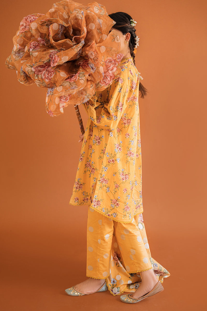 IRIS JOY 3-Piece Printed Lawn Suit for Women - Floral Summer Outfit - Casual & Party Wear - Perfect for Weddings, Picnics & Outdoor Events