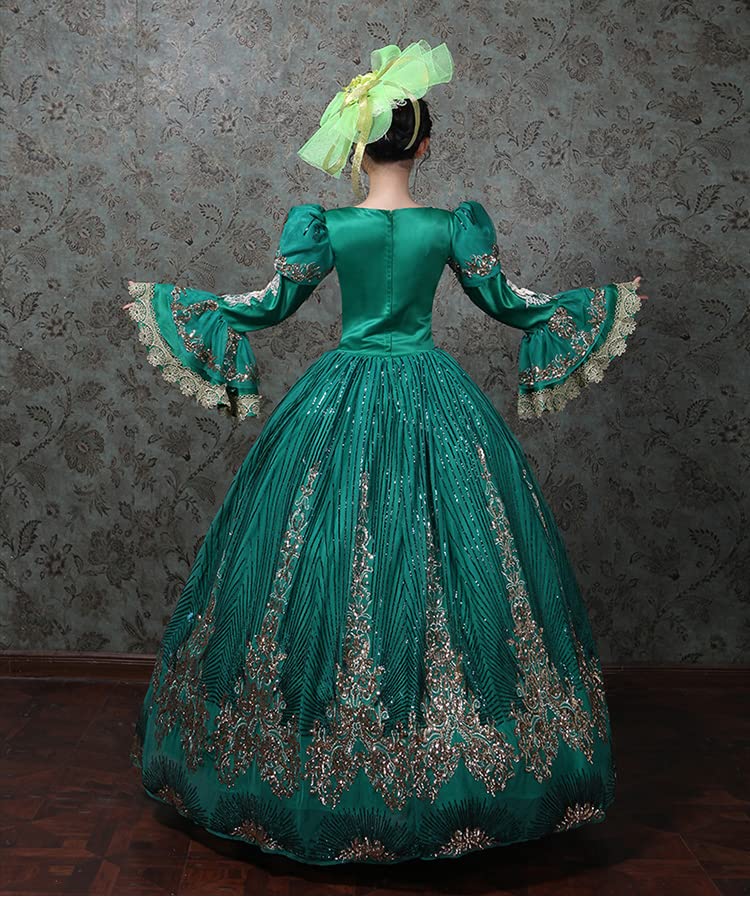 Victorian Renaissance Queen Costume for Women - Elegant Long Rococo Masquerade Party Dress | Perfect for Halloween, Cosplay, Renaissance Fairs & Themed Events