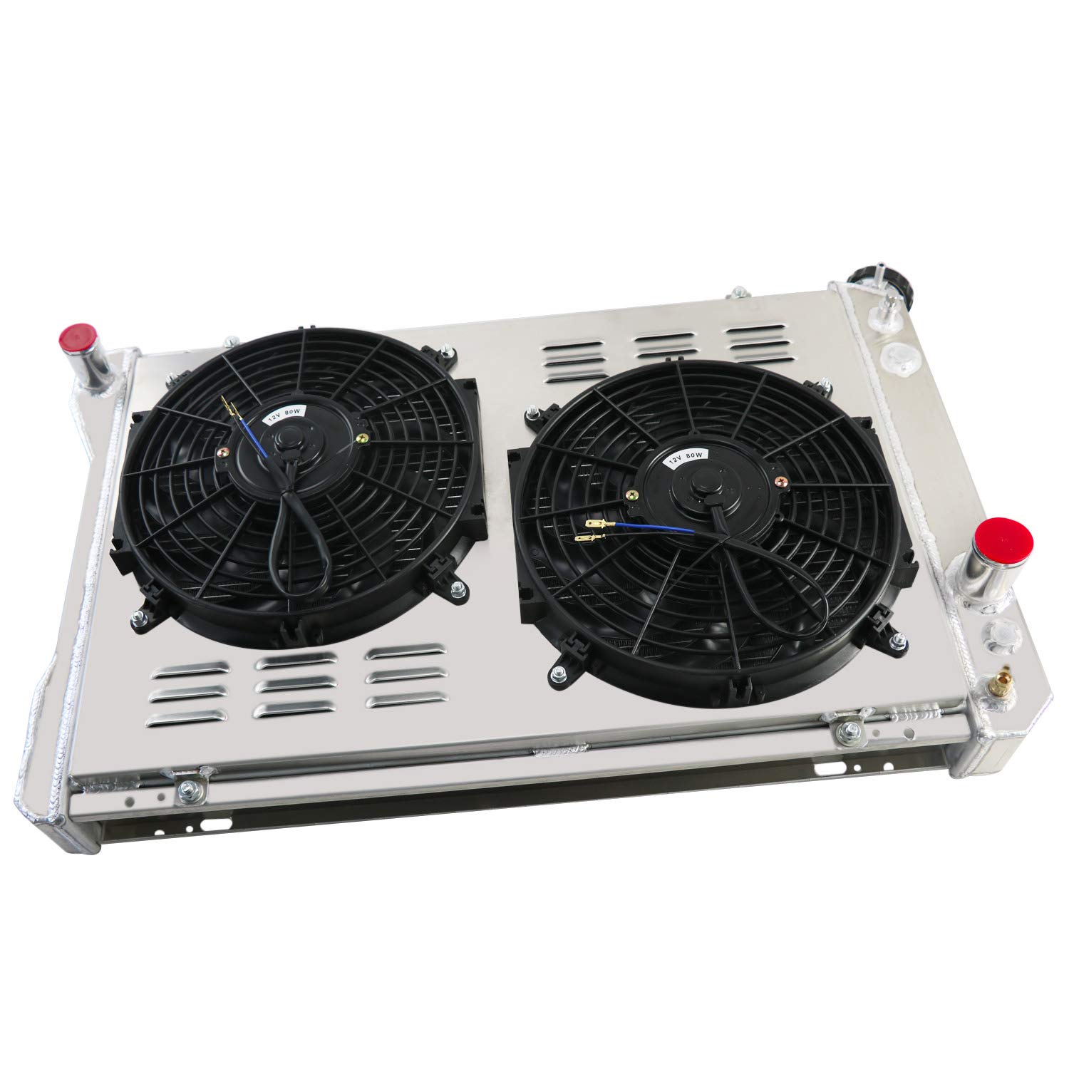 ALLOYWORKS 4-Row Core All-Aluminum Radiator with Dual 12