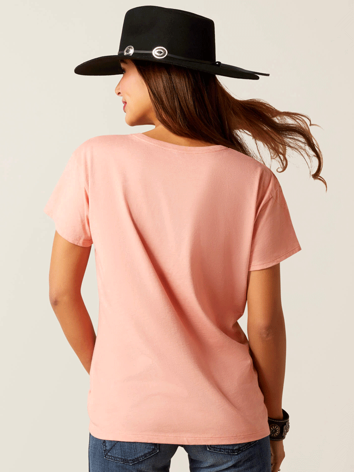 Ariat Women's Cow Print T-Shirt - Sunset Heather Western Style Top for Casual Wear & Country Outfits