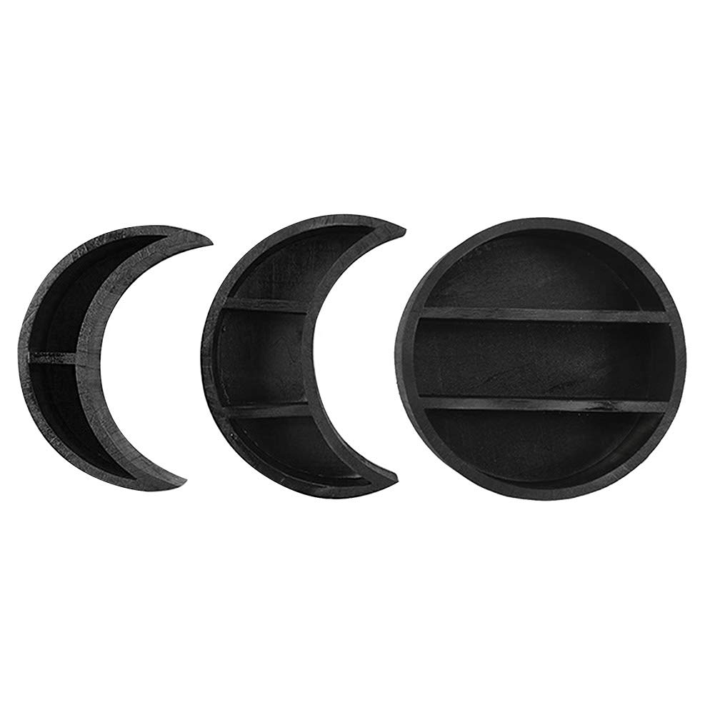Floating Moon Wall Shelf - Wooden Photo Display Shelf for Essential Oils & Decor | Nursery, Bedroom, Living Room Storage Solution | Perfect for Wall Organization & Home Decor Display