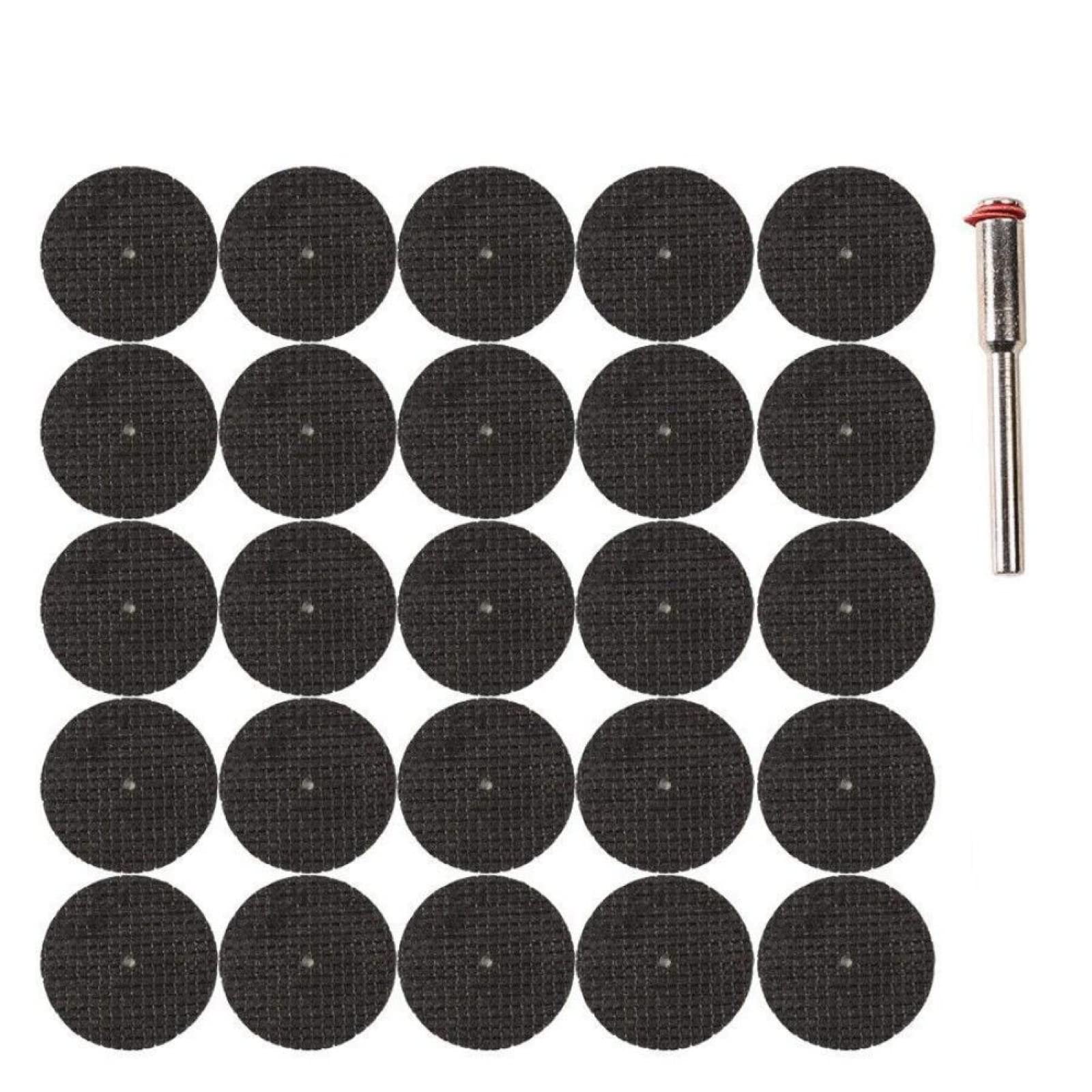 26-Piece 32mm Mini Metal Cutting Disc Set with Mandrel - Resin Bonded Circular Saw Blades for Angle Grinder & Rotary Tools - Perfect for Metalworking, Wood Carving & DIY Projects