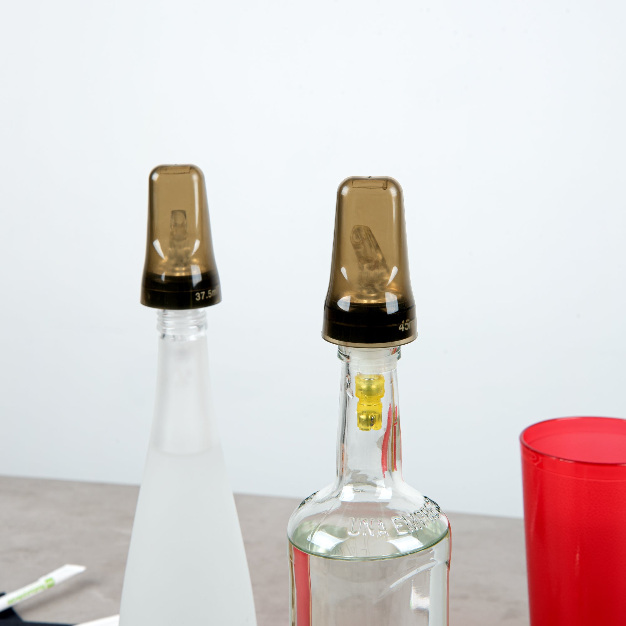Bar Lux Translucent Plastic Liquor Pourer Covers - Universal Fit (1.75