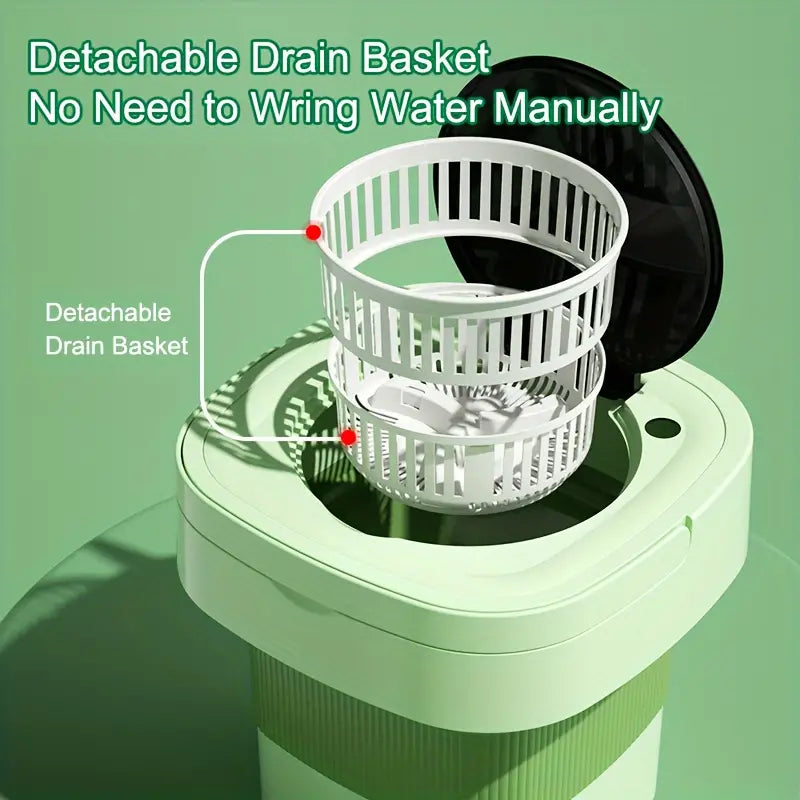8L High Capacity Portable Foldable Mini Washing Machine - 3 Cleaning Modes, Soft Spin Dry Function | Perfect for RV Travel, Camping, Apartments & Small Spaces | Compact Laundry Solution for Students & Dorms