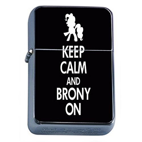 KEEP CALM AND BRONY ON Oil Lighter D-061 - Vintage Style Refillable Lighter for Smoking Accessories, Gifts & Collectibles | Perfect for Cigarettes, Candles & Outdoor Use