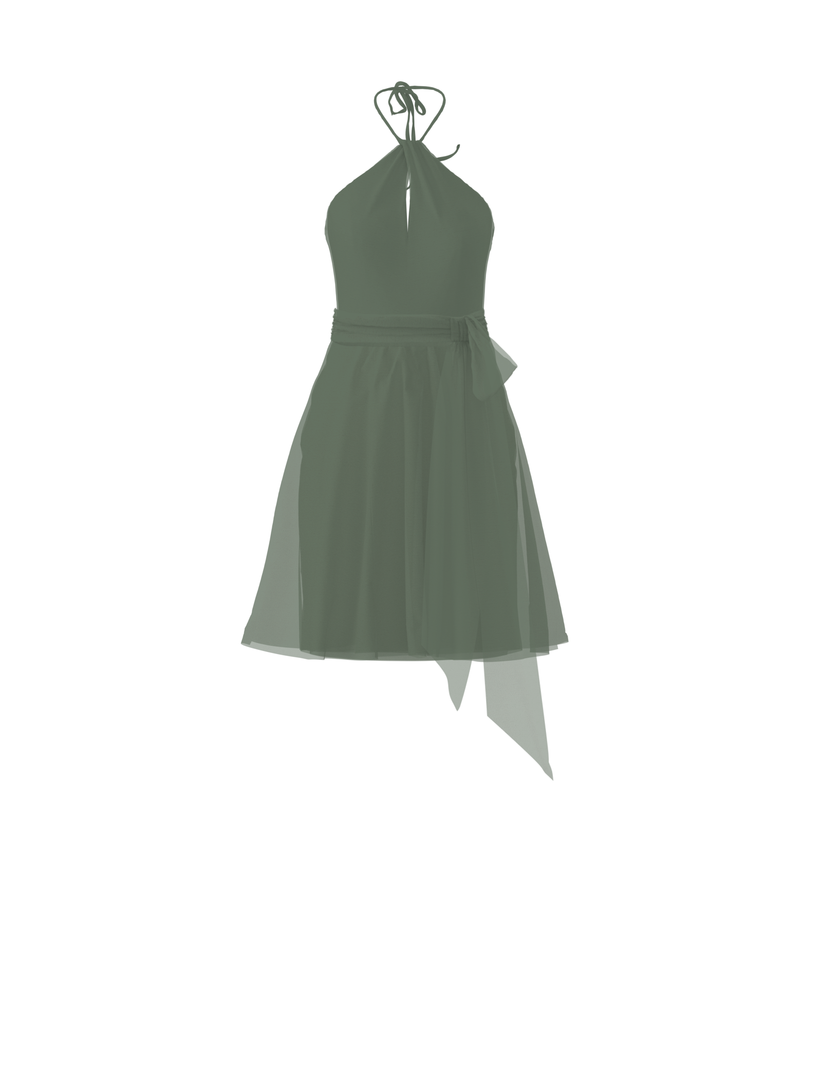 Colby Bodice & Carla Skirt Set with Sash Belt in Olive Green - Perfect for Casual Outings, Office Wear, and Special Occasions