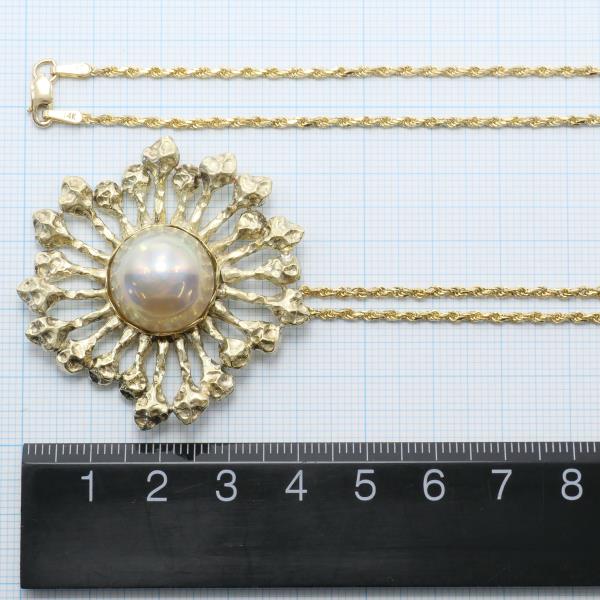 14K Yellow Gold Mabe Pearl Necklace for Women - Elegant Cultured Pearl Jewelry Gift for Brides, Anniversary & Special Occasions