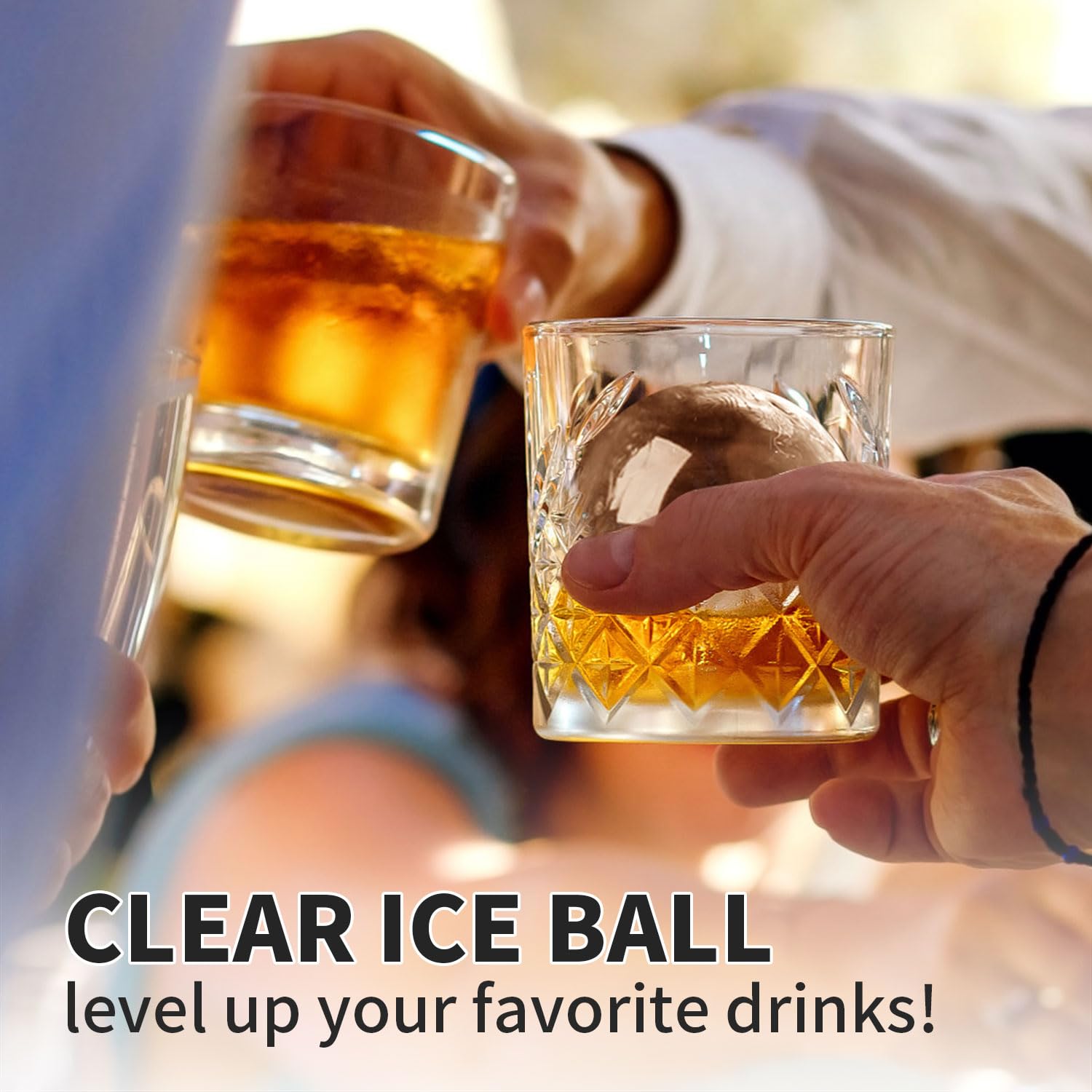 Premium Clear Ice Ball Maker for Whiskey - 2 Inch Ice Sphere Mold with Silicone Tray - Perfect for Old Fashioned, Bourbon & Cocktails - Ideal for Home Bars, Parties & Gifts