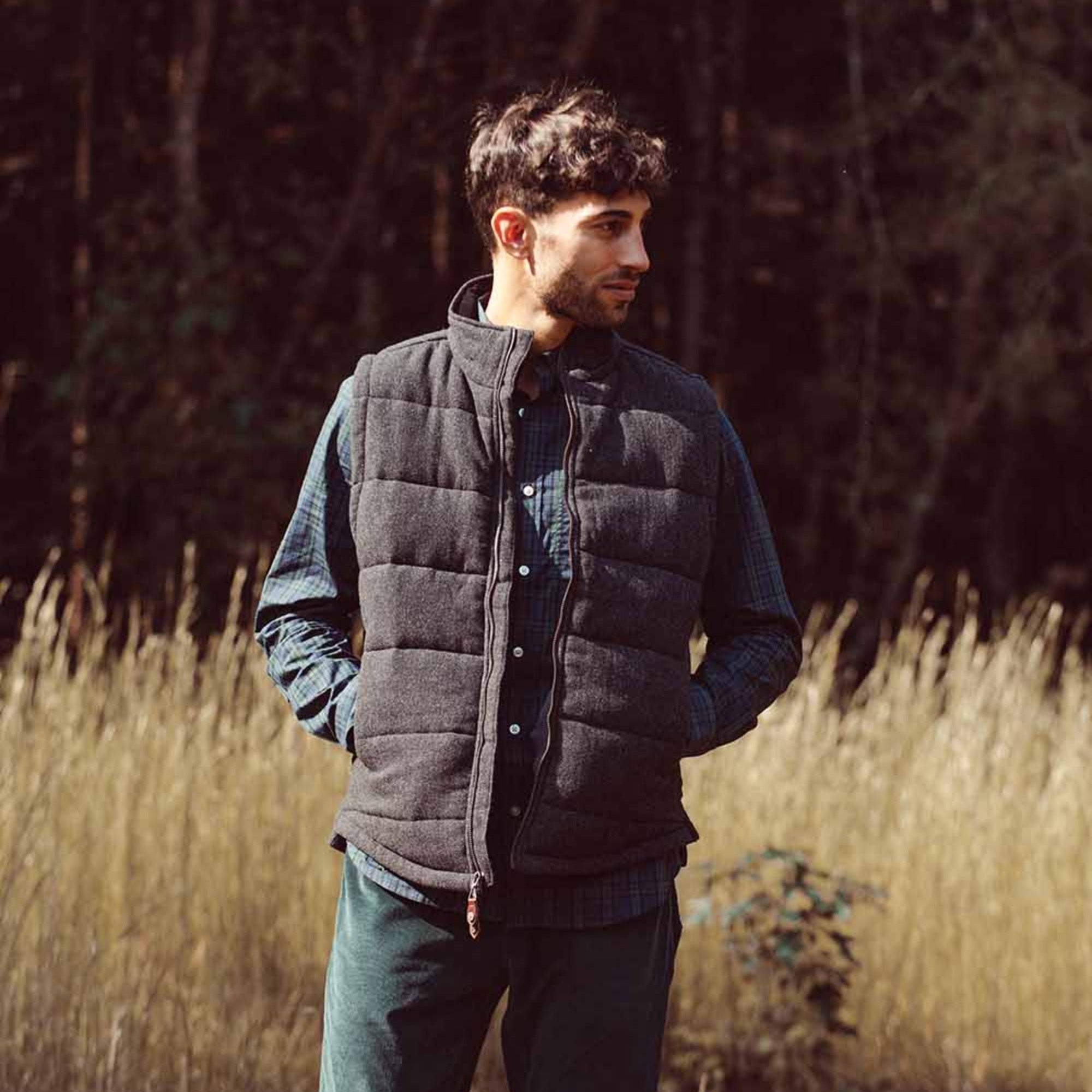 Men's Archer Herringbone Vest - Classic Casual Slim Fit Waistcoat for Business, Wedding & Outdoor Activities