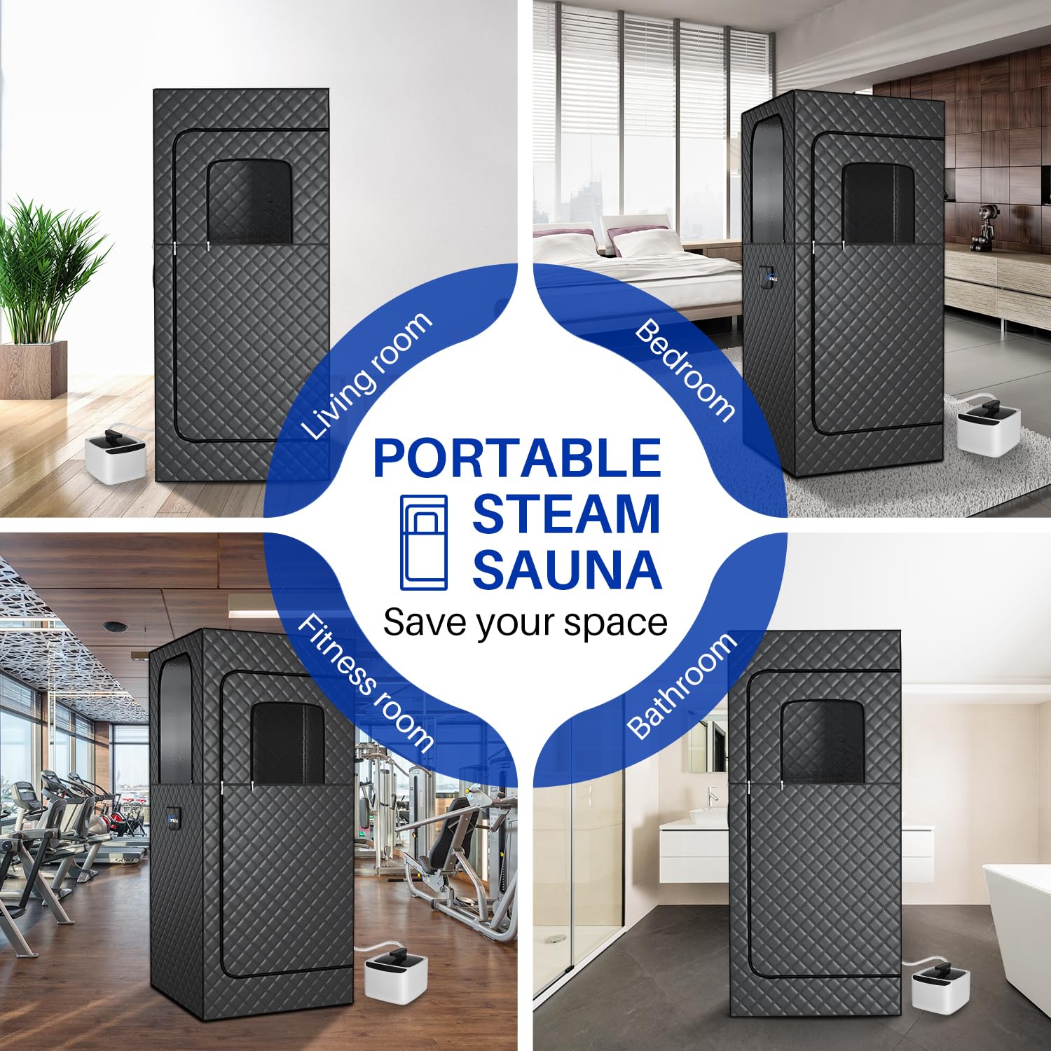 Portable Steam Sauna Box for Home - 2.6L 1000W Personal Sauna Tent with Remote Control, 9 Adjustable Steam Levels, Compact & Easy Storage - Perfect for Relaxation, Detox, and Muscle Pain Relief at Home or Gym