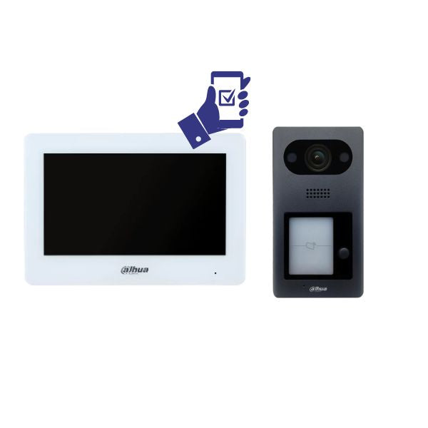 Dahua Smartphone Intercom Kit - KIT DHI 7INWHT3211D P - Wireless Video Door Phone System with Mobile App Control - Perfect for Home Security & Apartment Intercom Access