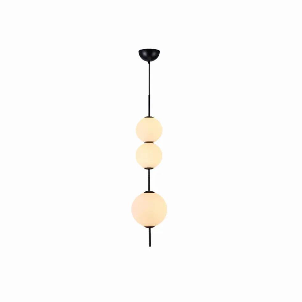 Modern White Glass Ball Linear Pendant Light - Minimalist Ceiling Lighting Fixture for Kitchen Island, Dining Room, and Bedroom Decor