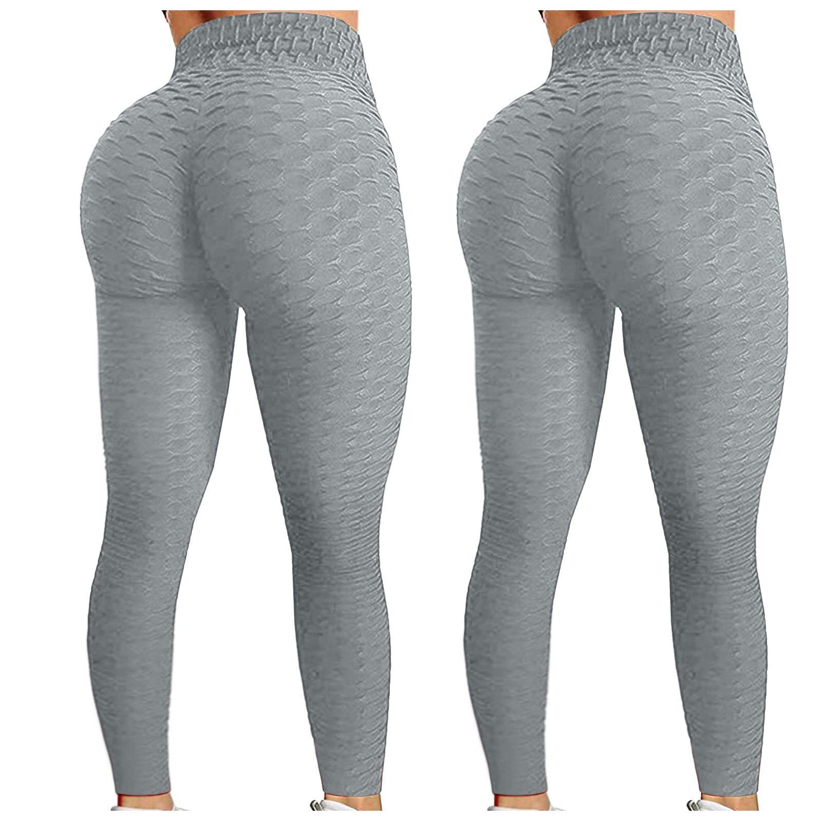 Jovati 2-Piece Women's Jacquard Bubble Yoga Leggings - High Waist Tummy Control Workout Pants for Running, Fitness & Hip Lifting | Perfect for Yoga, Gym & Everyday Activewear
