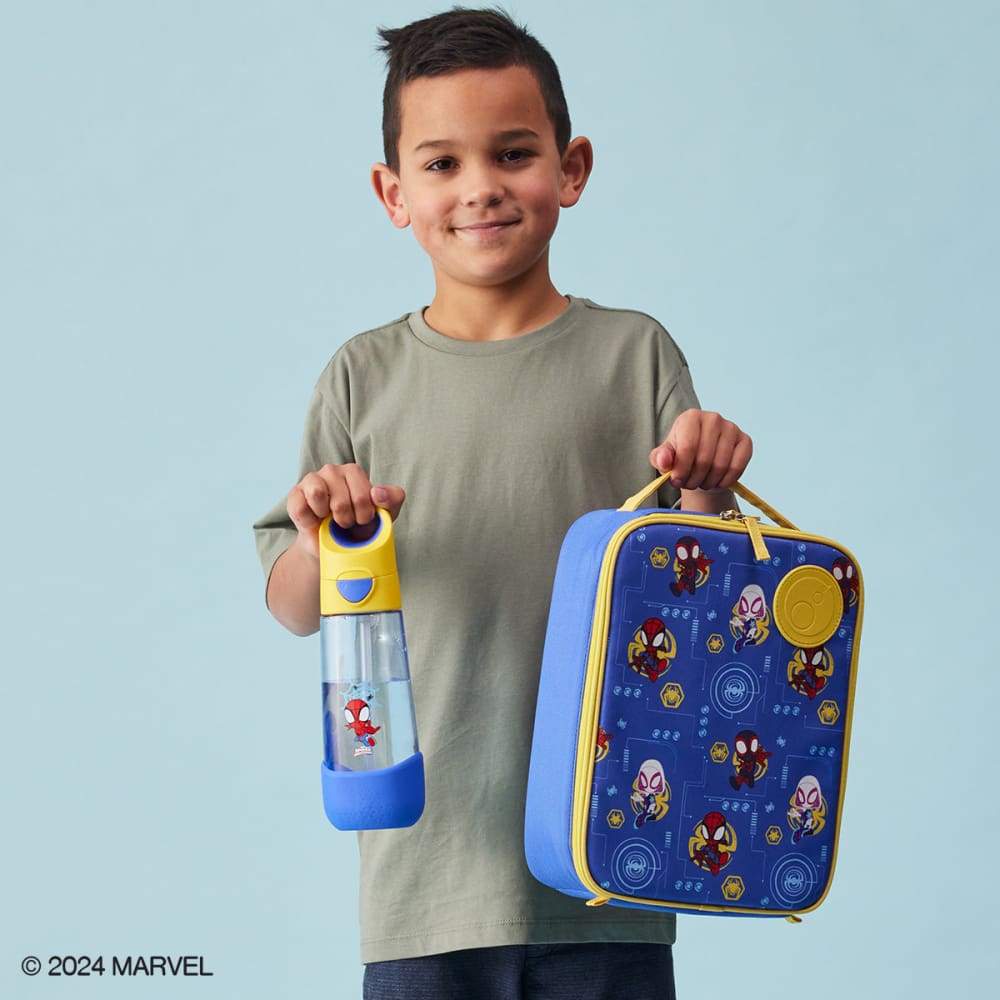 Bbox 600ml Large Kids Plastic Water Bottle with Straw - Marvel Spiderman Design | Leak Proof & BPA Free | Perfect for School, Sports & Outdoor Activities