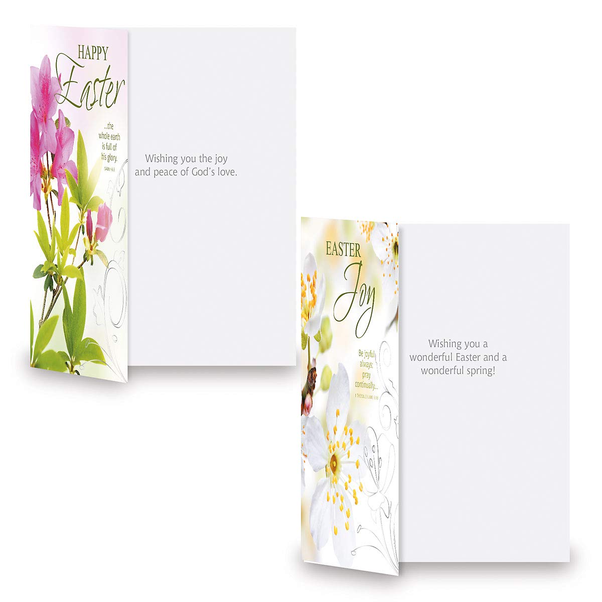 Deluxe Joy Religious Easter Greeting Card Set - 8 Cards for Kids & Adults with White Envelopes, 4 Beautiful Designs, 5