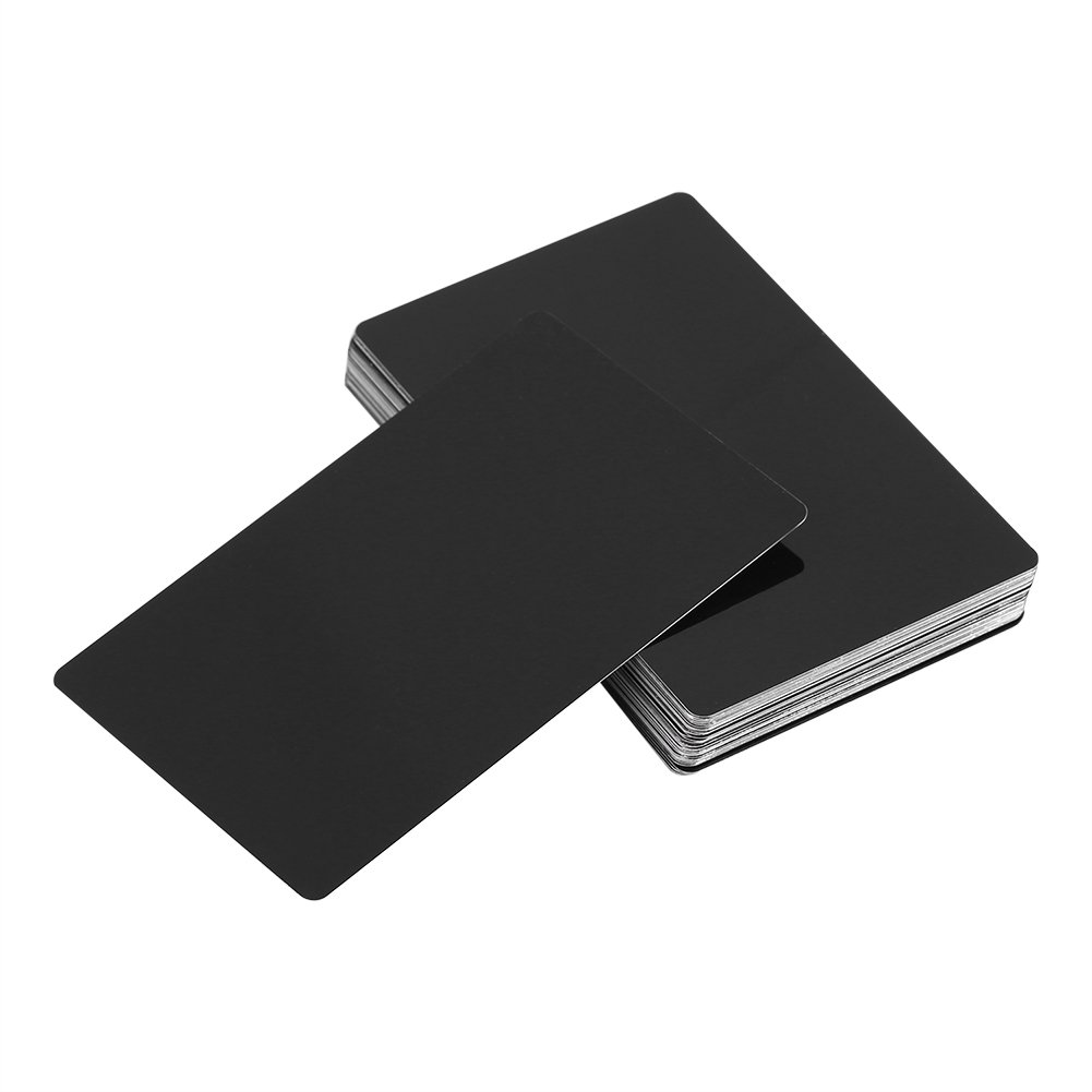 Premium Metal Business Cards - 50Pcs Black Laser Engraved Name Cards for Professional Networking, Corporate Gifts & Client Meetings - Elegant Visiting Cards for Executives, Entrepreneurs and Business Professionals