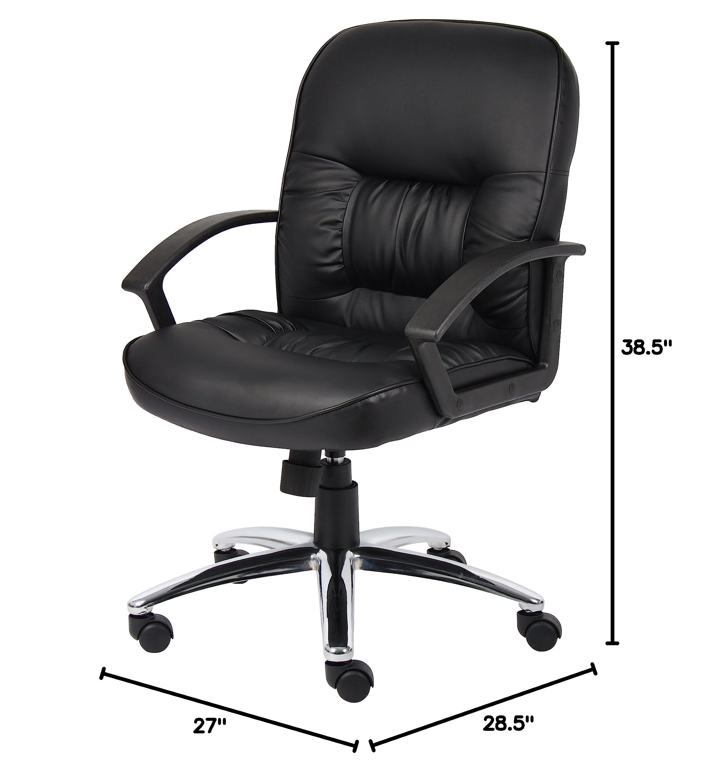 Premium Executive Office Chair - Ergonomic High Back Leather Chair for Home & Business Use - Adjustable Swivel Task Chair with Lumbar Support - Ideal for Long Hours of Comfortable Seating (Black)