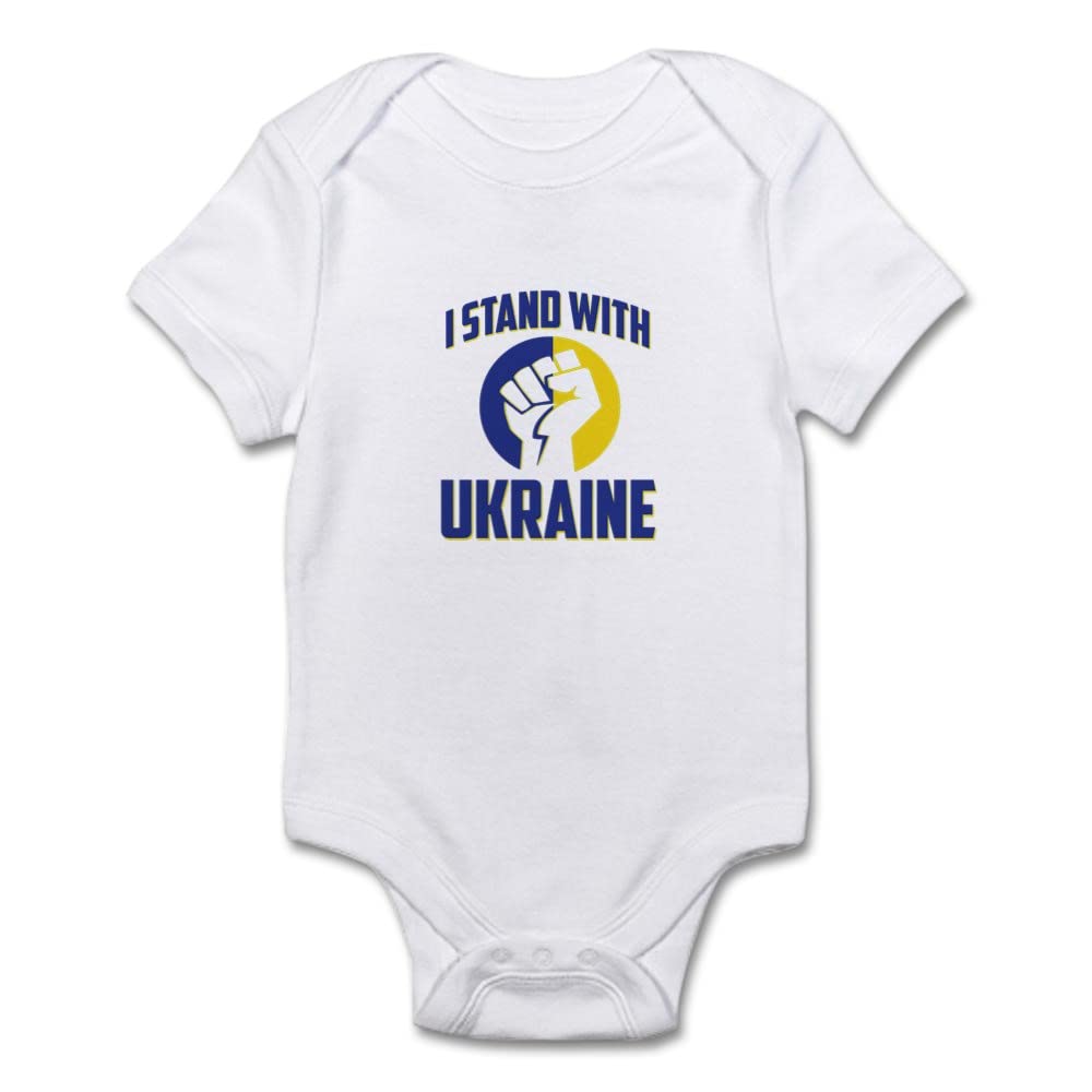 Stand with Ukraine Baby Bodysuit - Patriotic Infant Onesie for Boys & Girls - Cute Ukraine Support Outfit for Newborns & Toddlers - Perfect for Holidays, Protests & Family Photos