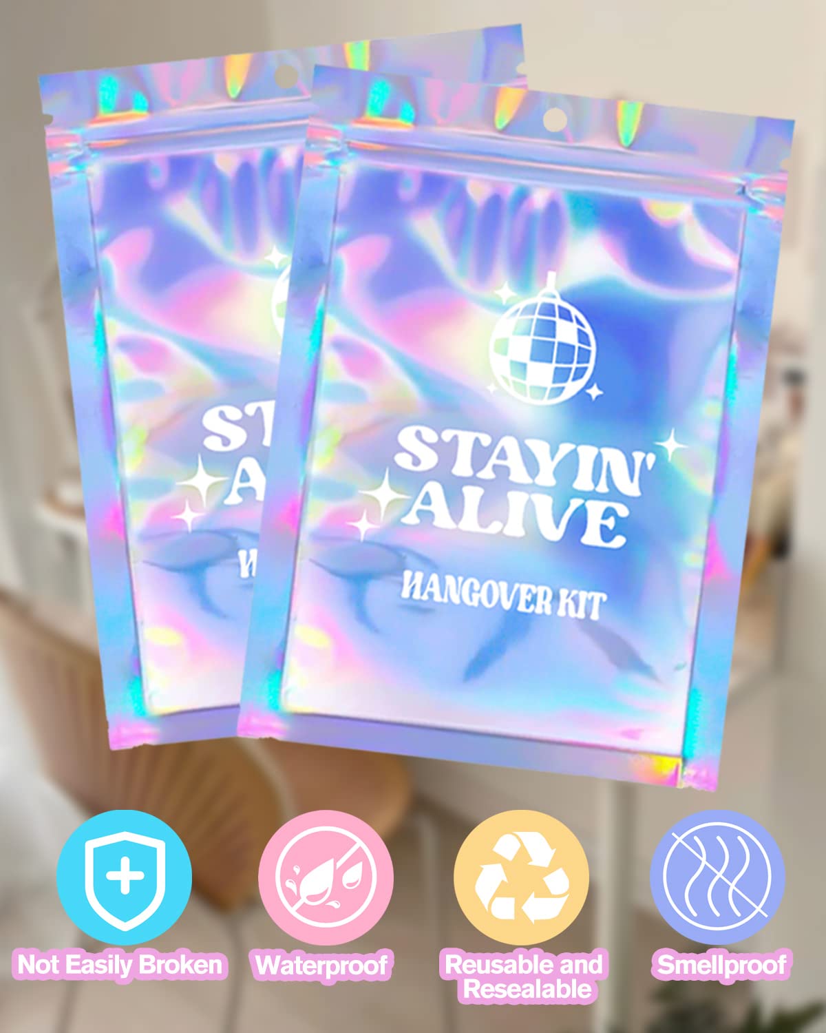 50 Pcs Holographic Bachelorette Party Favor Bags (5